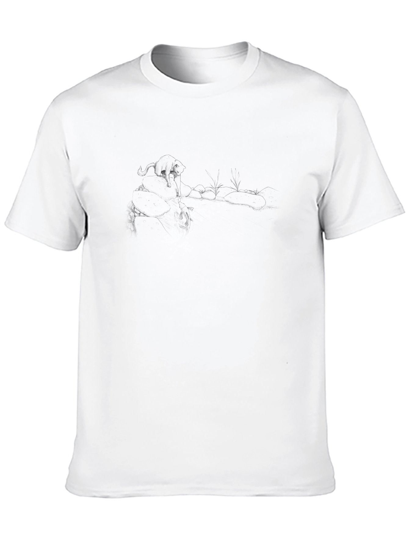 Mens Black Graphic Print Crew Neck T-Shirt