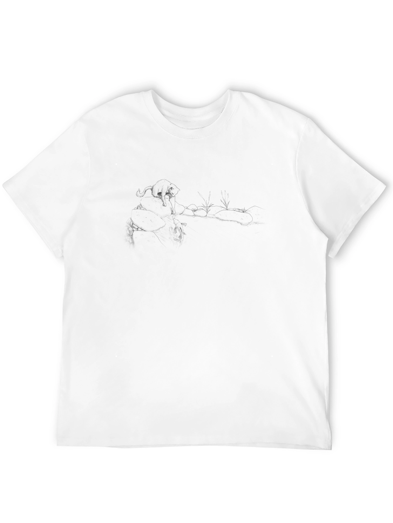 Mens Black Graphic Print Crew Neck T-Shirt