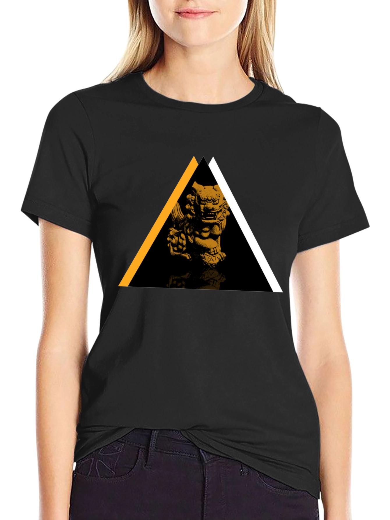Modern Geometric Lion Graphic Tee