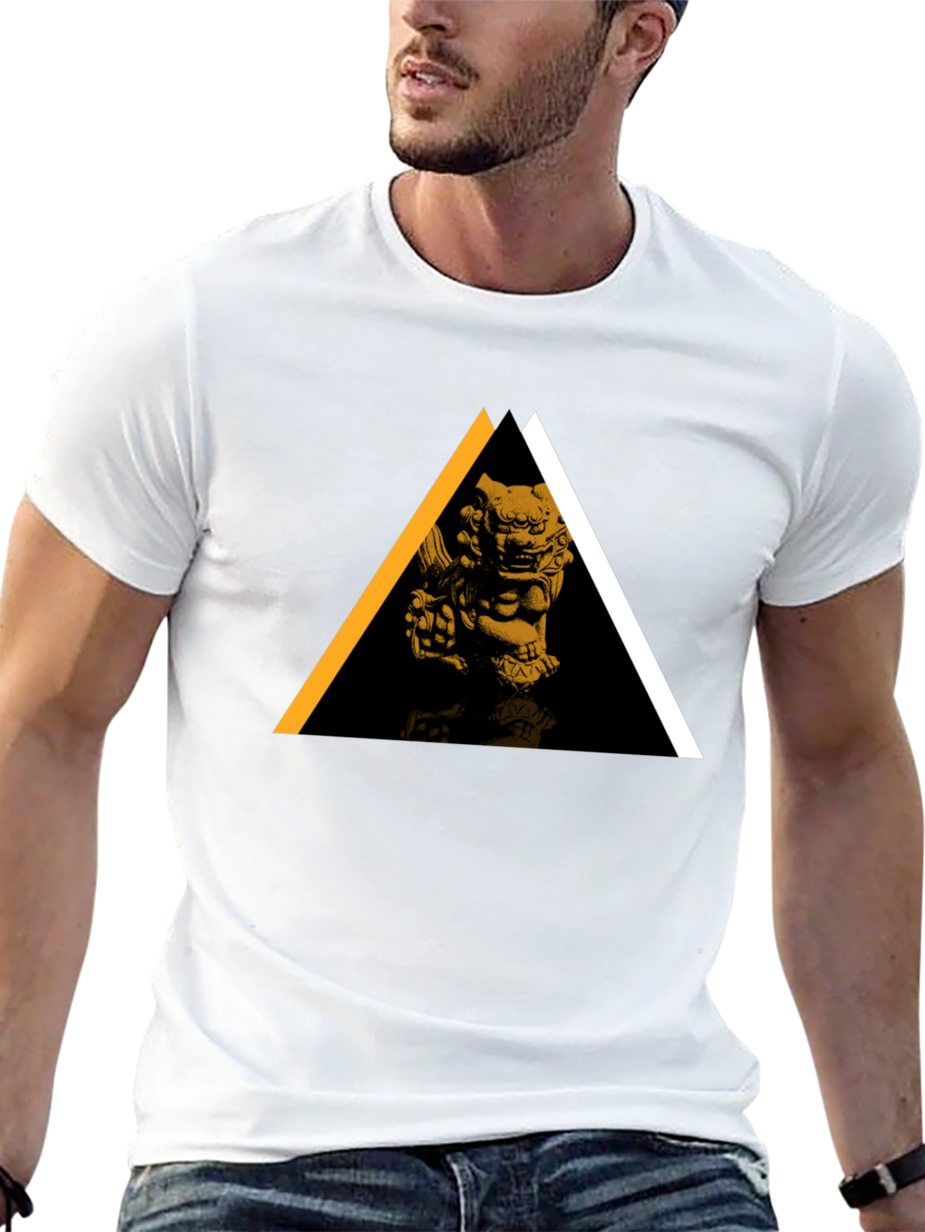 Modern Geometric Lion Graphic Tee