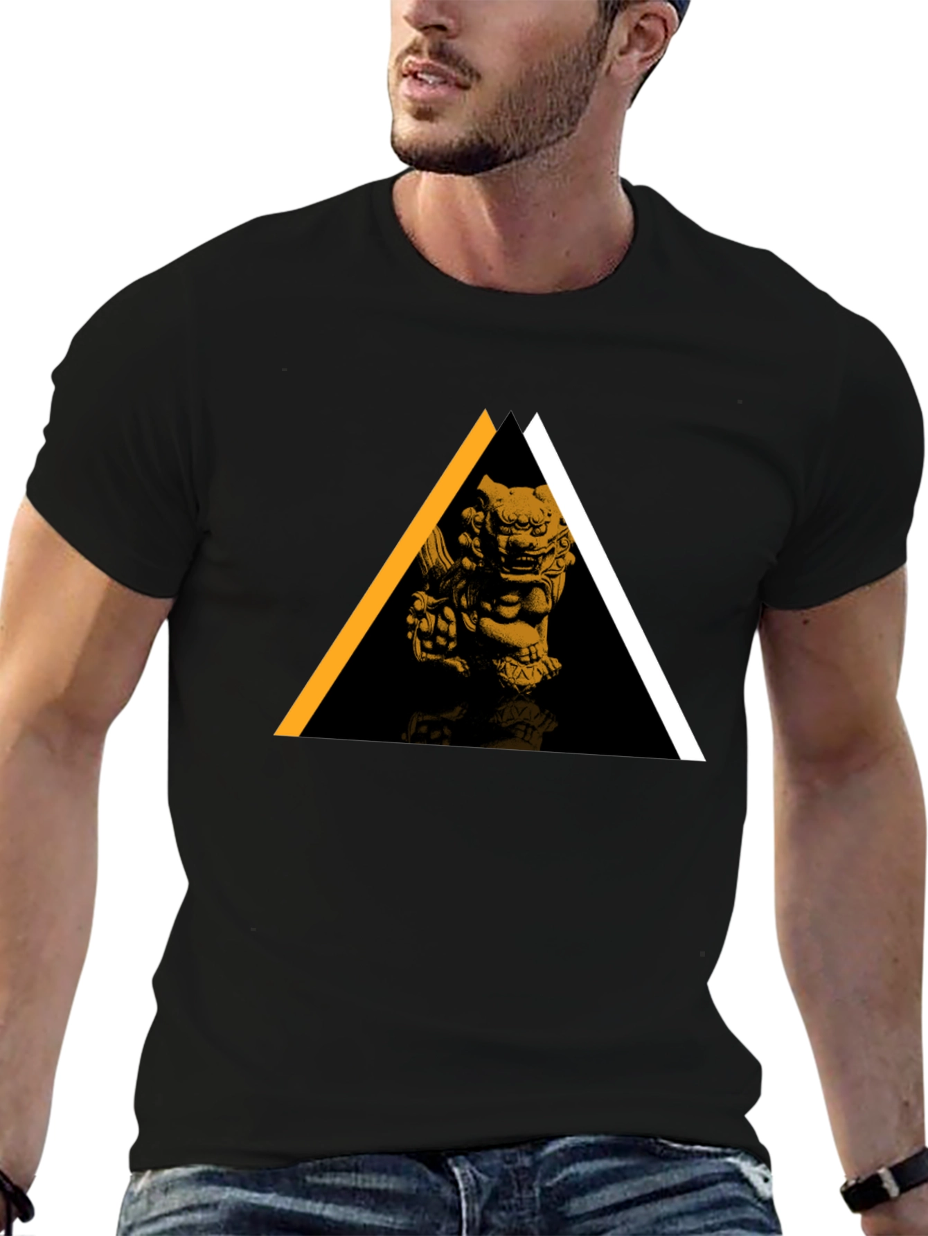 Modern Geometric Lion Graphic Tee