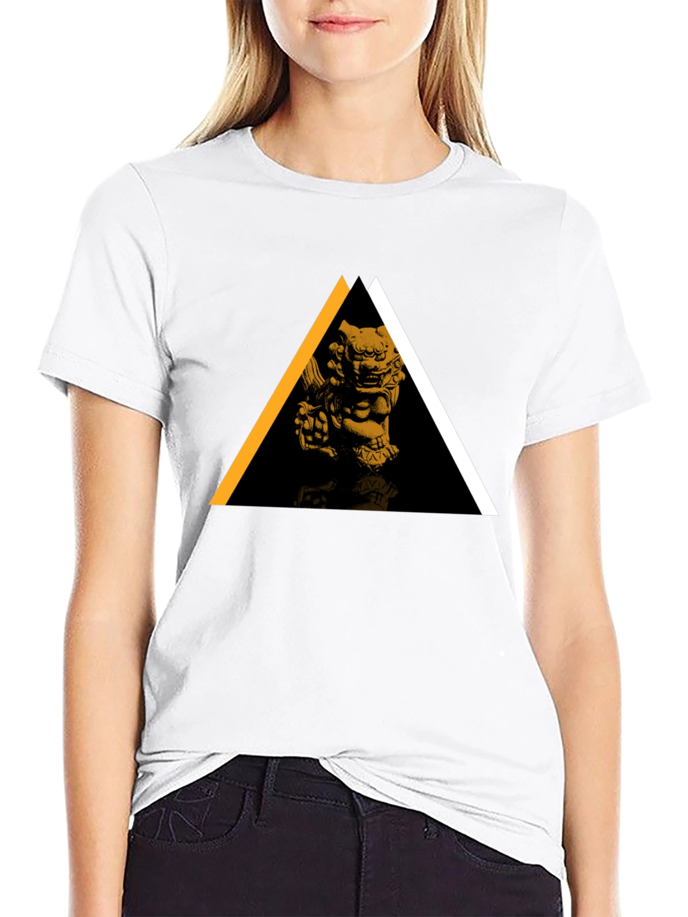 Modern Geometric Lion Graphic Tee