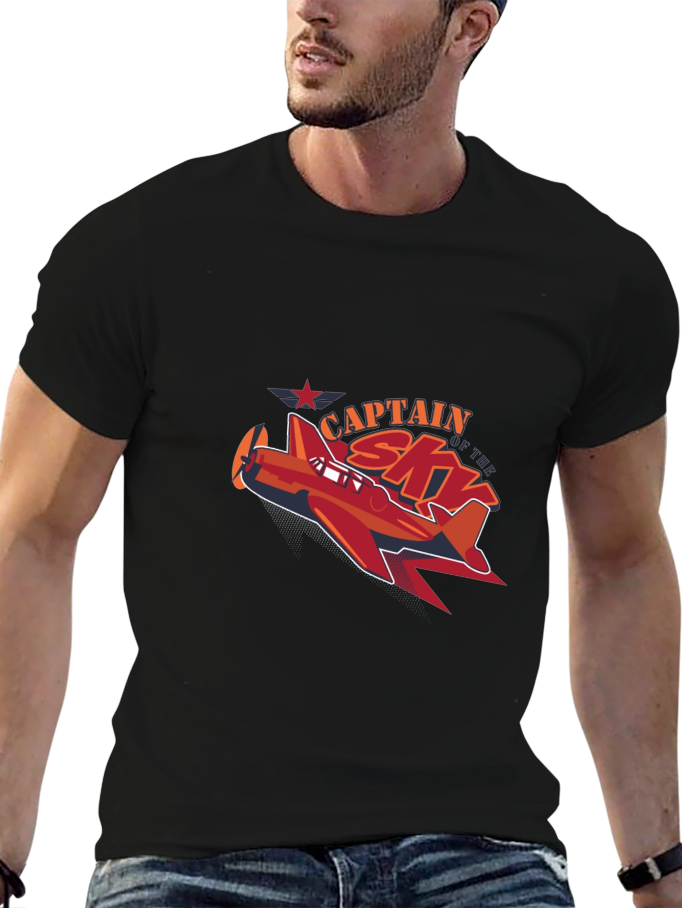 Captain Sky Plane Graphic T-Shirt