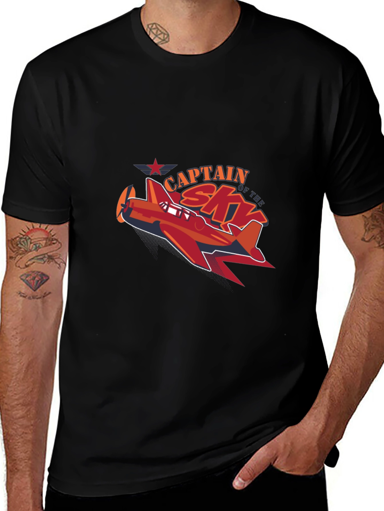 Captain Sky Plane Graphic T-Shirt