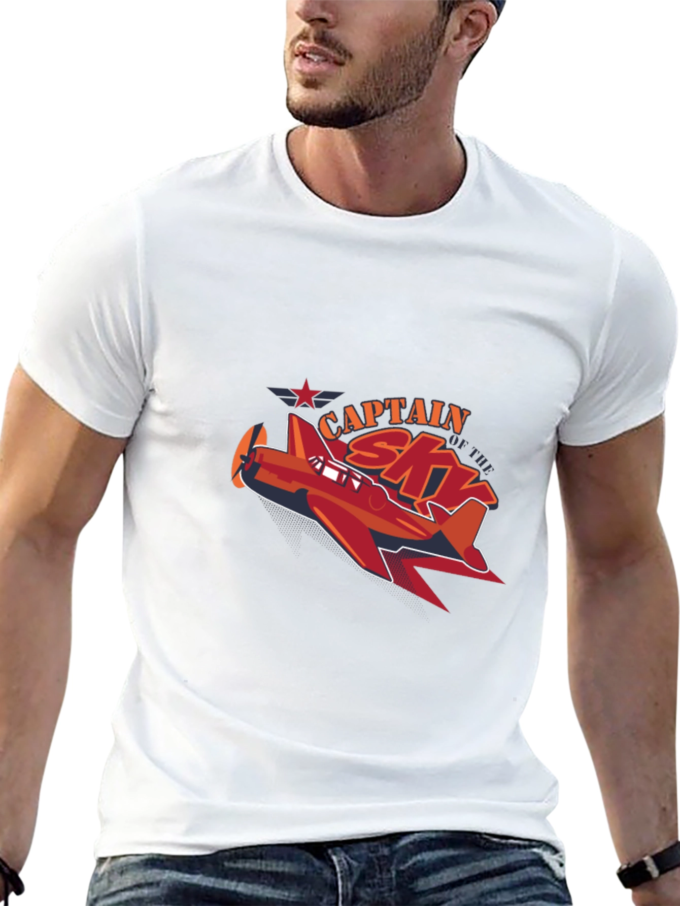 Captain Sky Plane Graphic T-Shirt