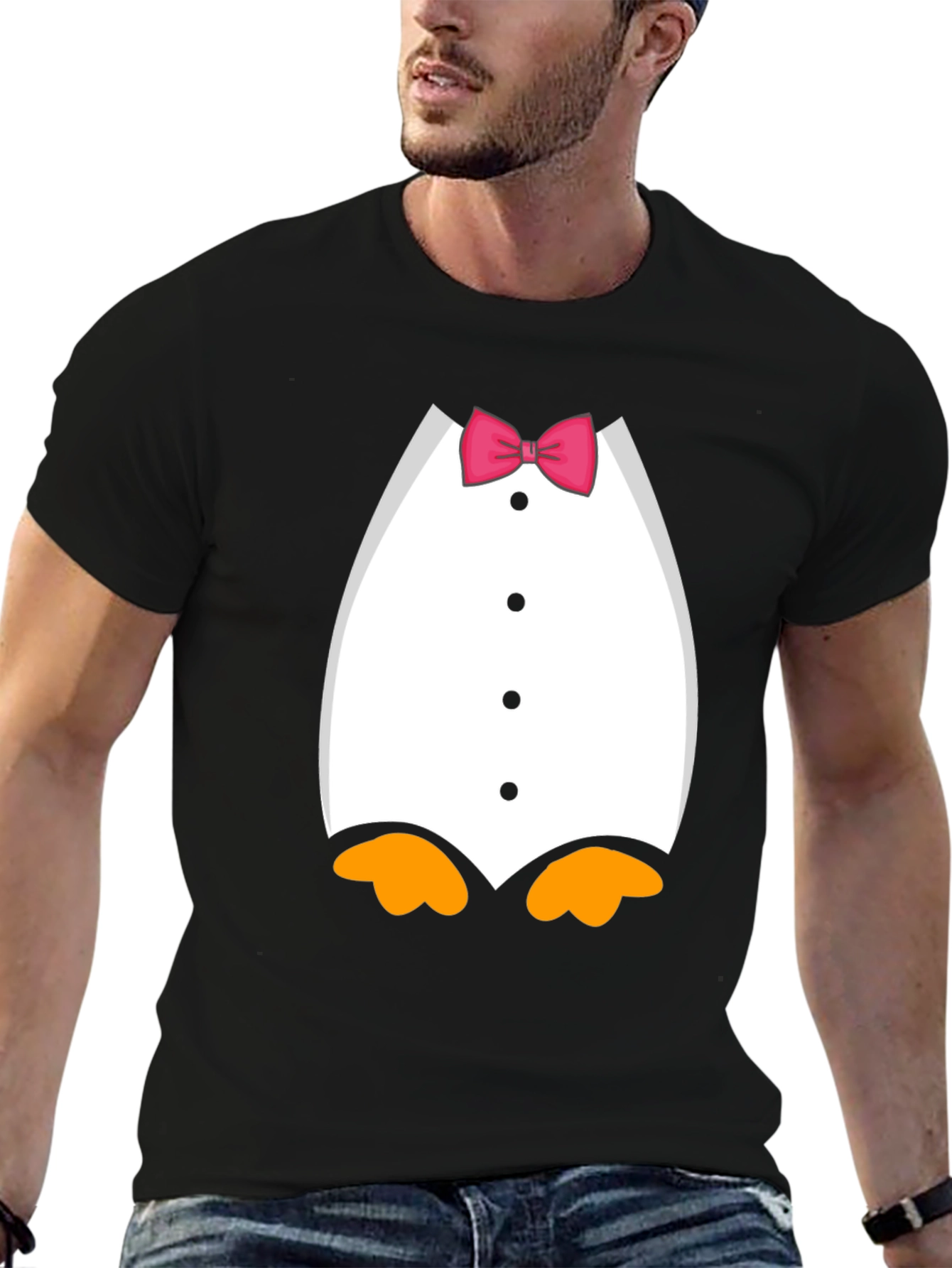 Penguin Tuxedo Bow Tie Novelty Graphic T-Shirt
