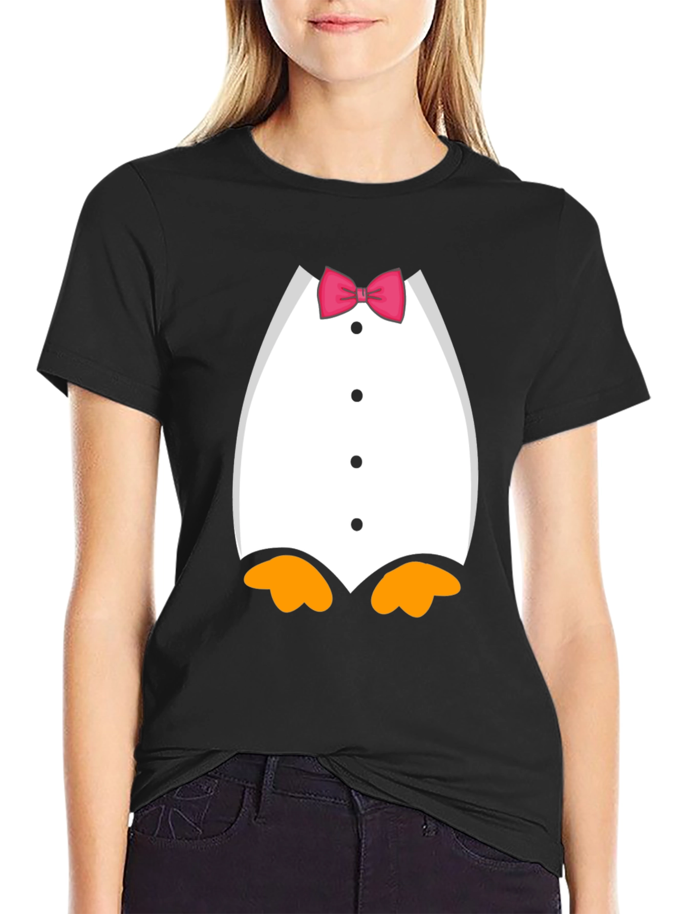 Penguin Tuxedo Bow Tie Novelty Graphic T-Shirt