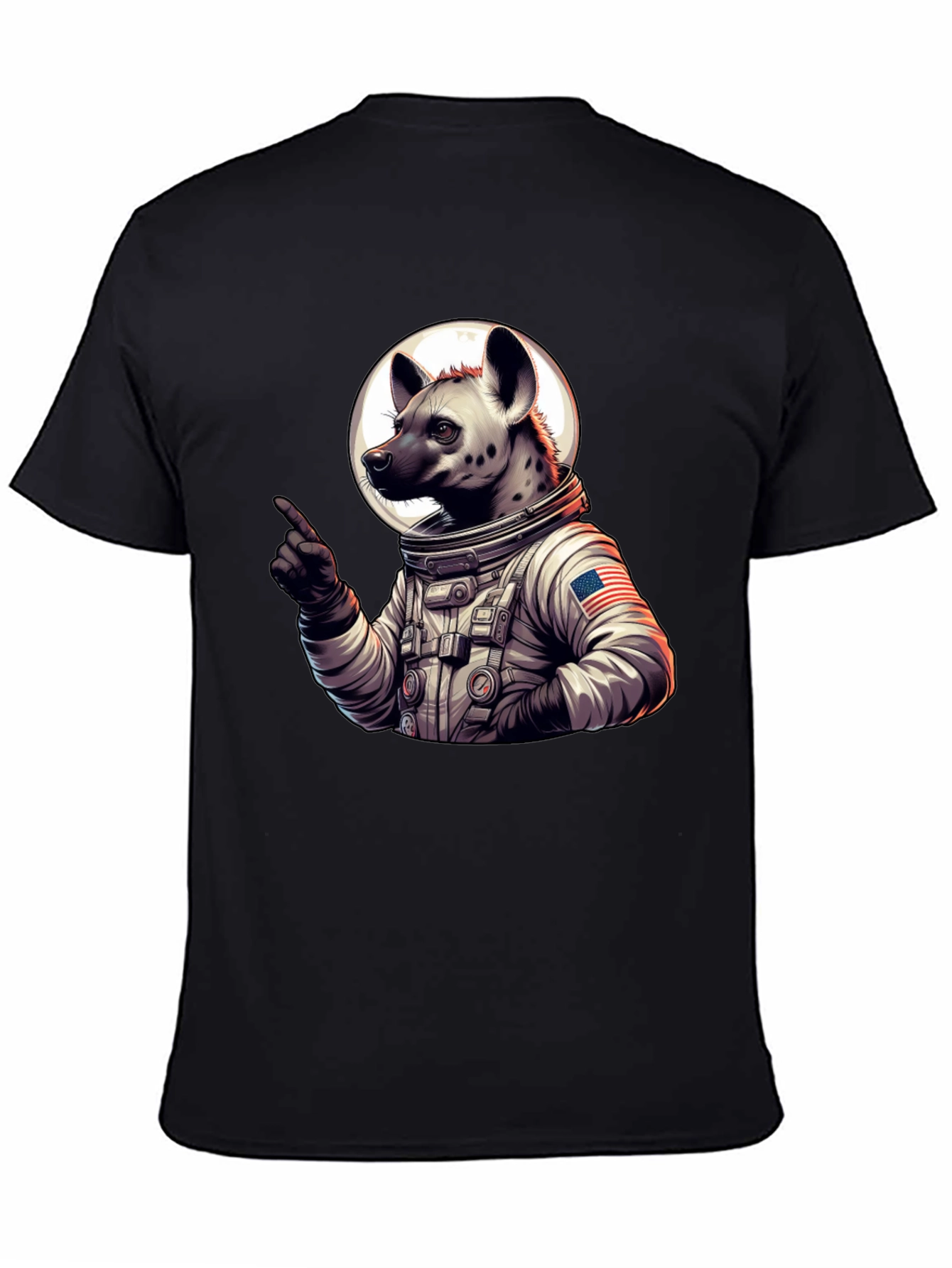 Hyena Astronaut Black T-Shirt