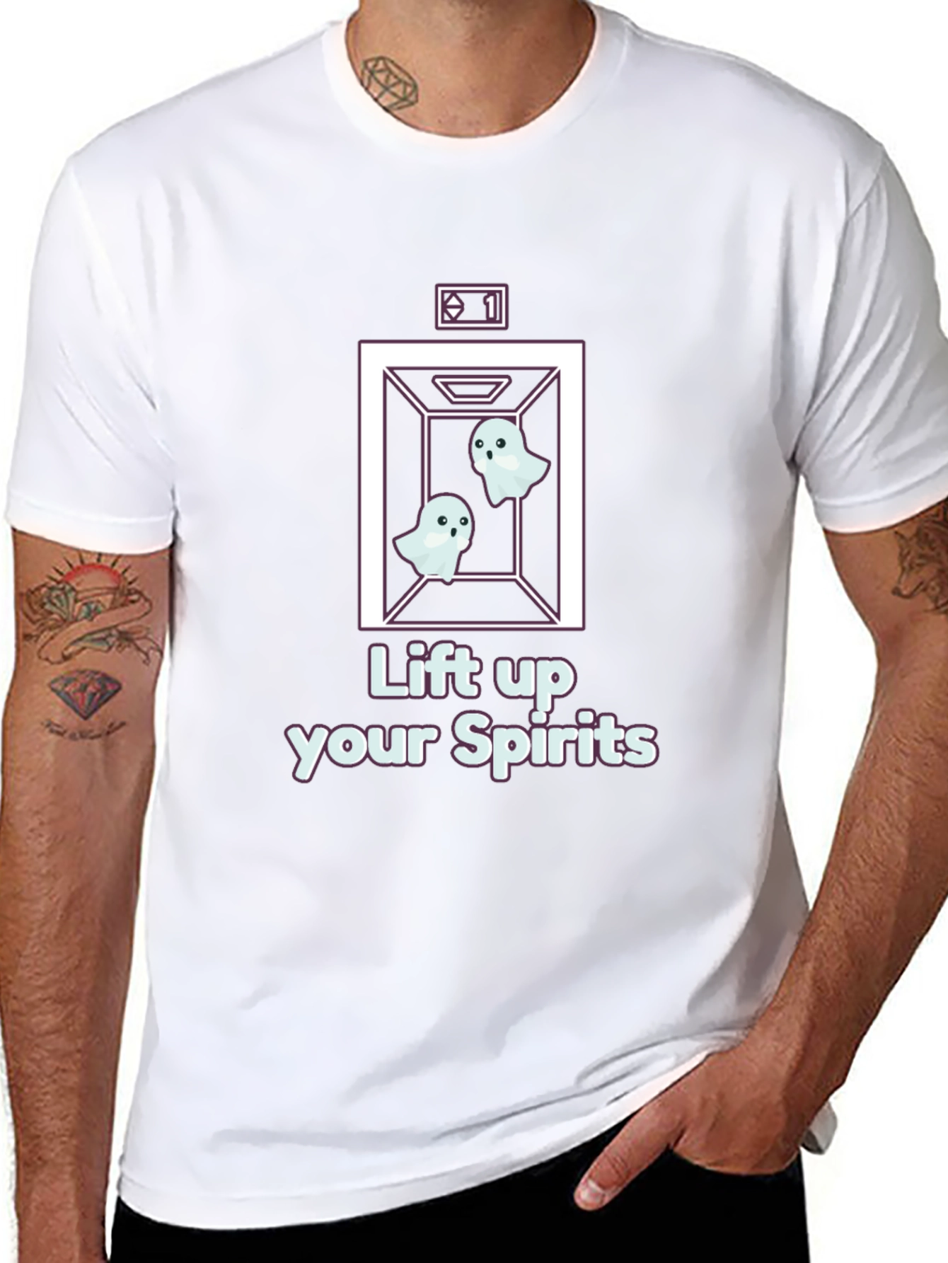 Lift Up Your Spirits Ghost Elevator T-Shirt