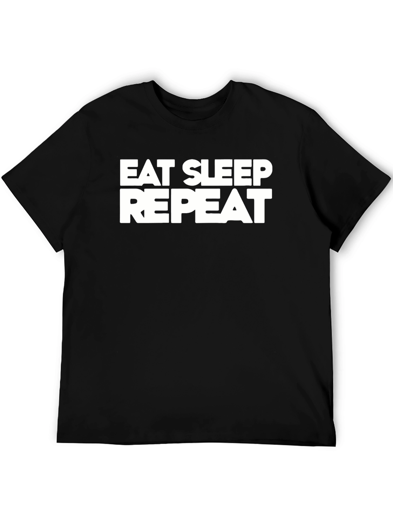 Eat Sleep Repeat Graphic Tee - Black Cotton T-Shirt
