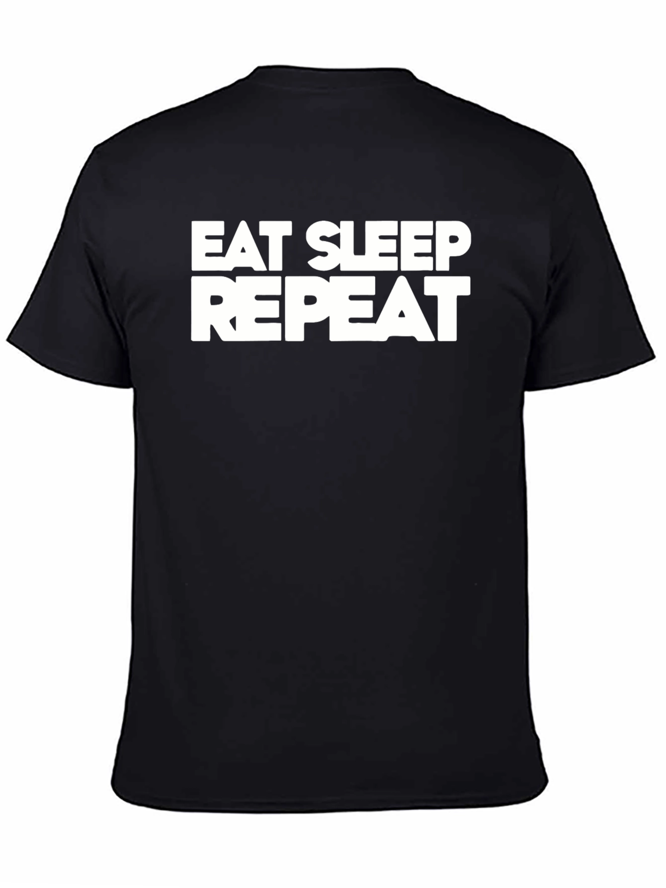Eat Sleep Repeat Graphic Tee - Black Cotton T-Shirt