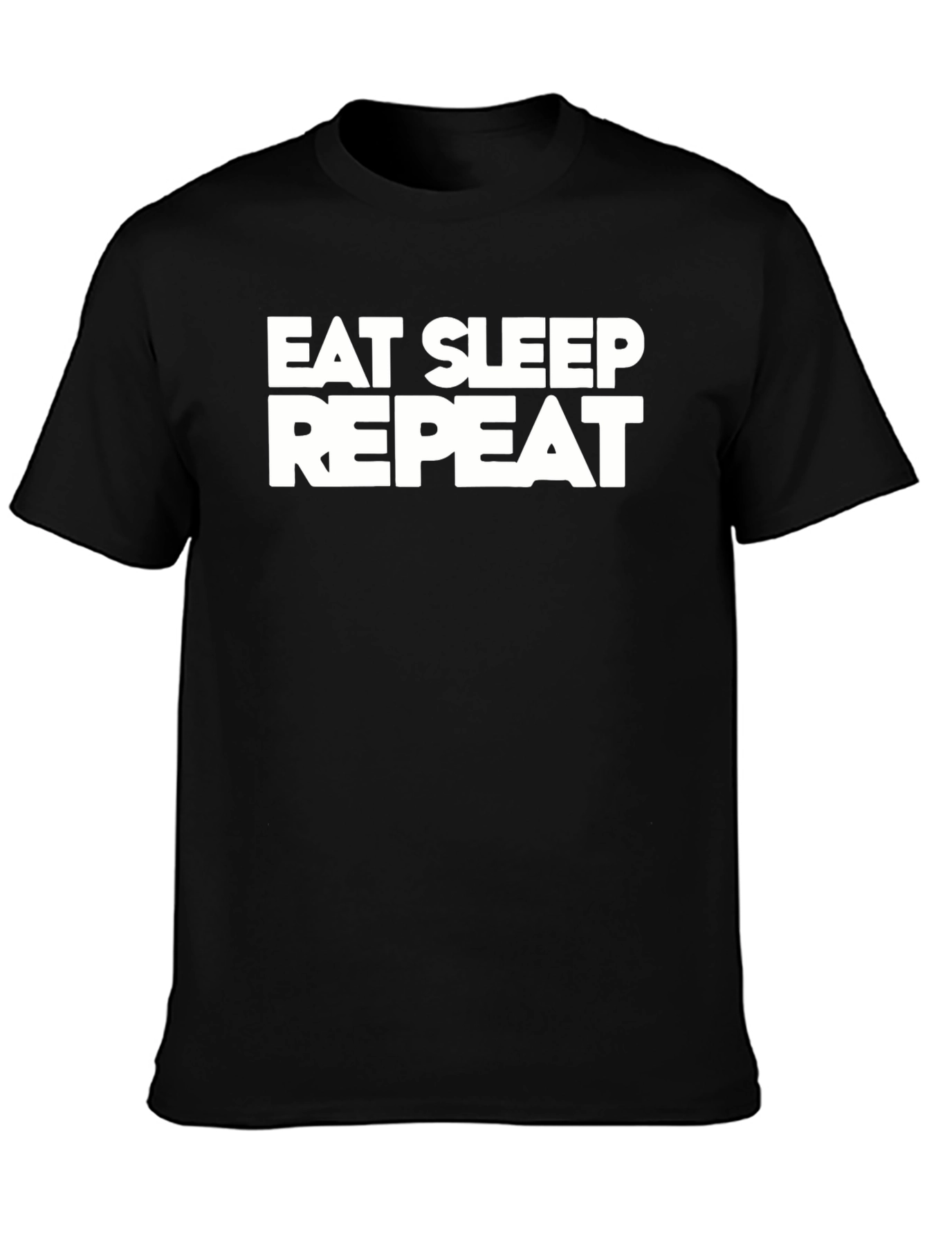 Eat Sleep Repeat Graphic Tee - Black Cotton T-Shirt