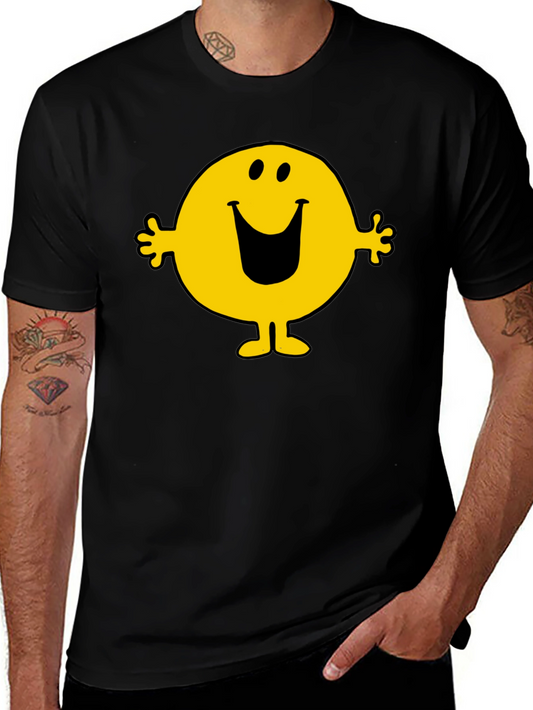 Mr. Happy Graphic Tee - Black Cotton Blend