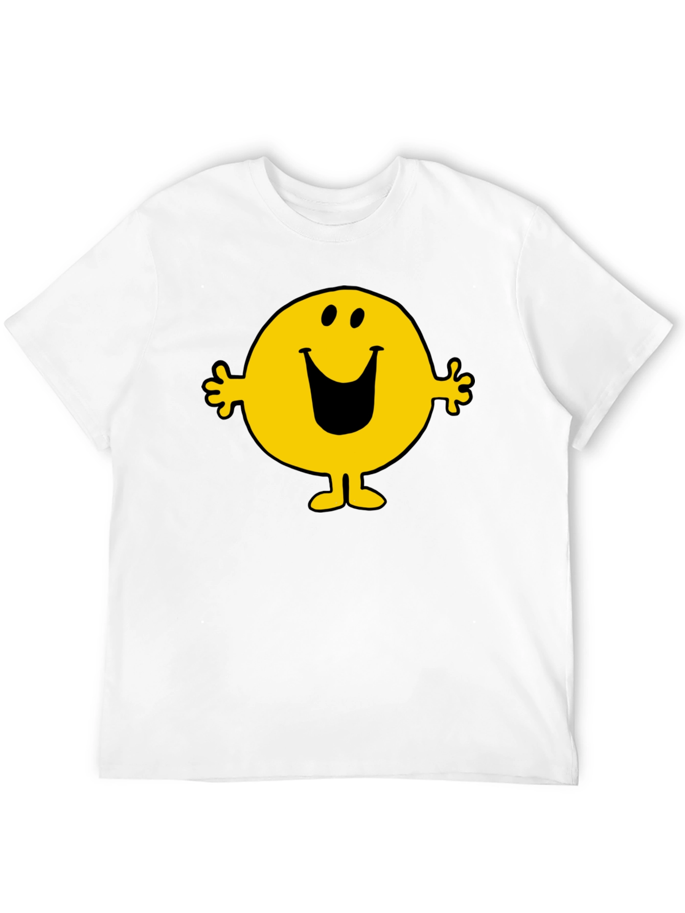 Mr. Happy Graphic Tee - Black Cotton Blend