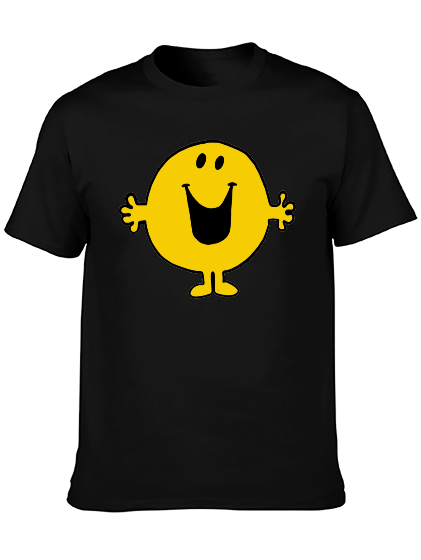 Mr. Happy Graphic Tee - Black Cotton Blend