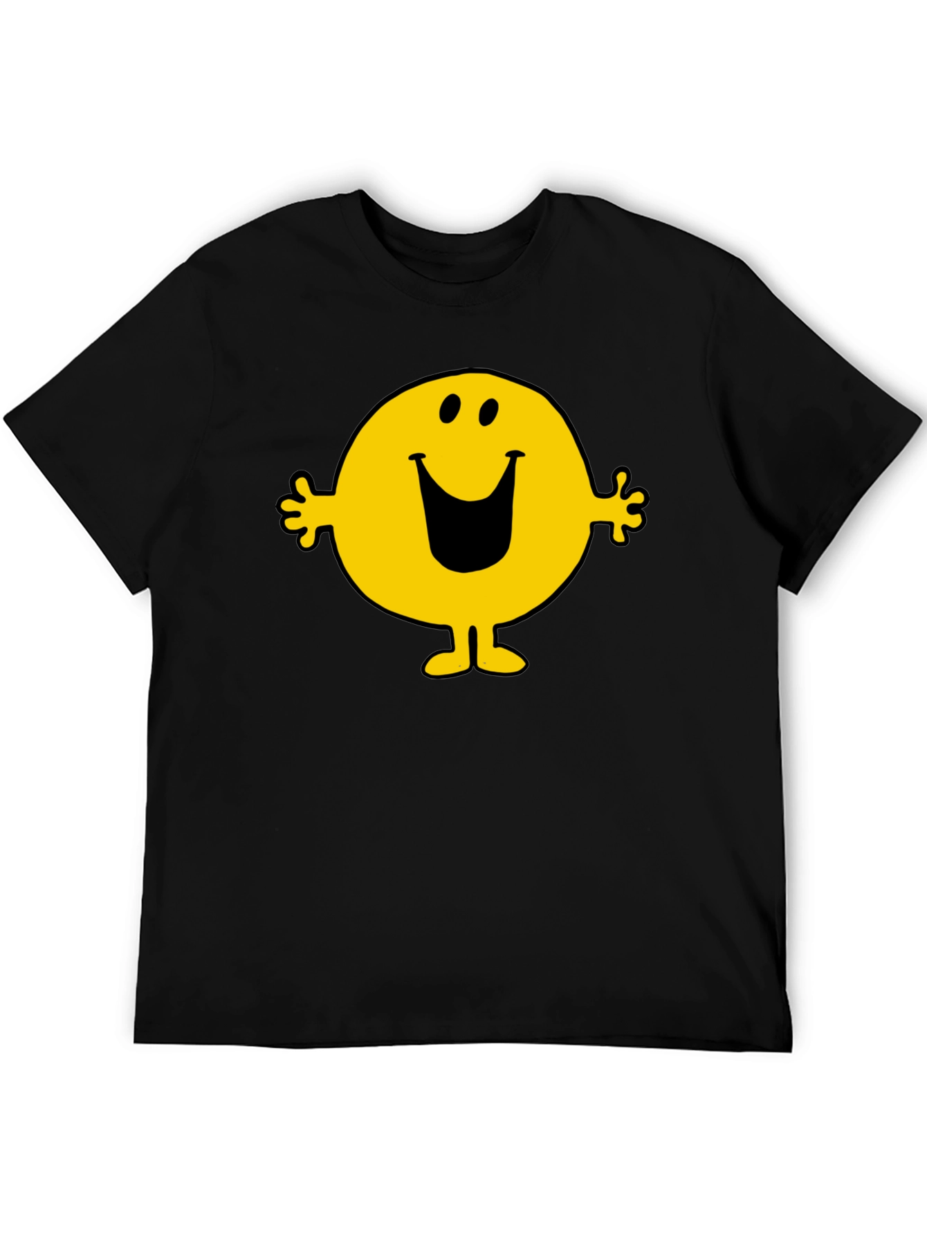 Mr. Happy Graphic Tee - Black Cotton Blend