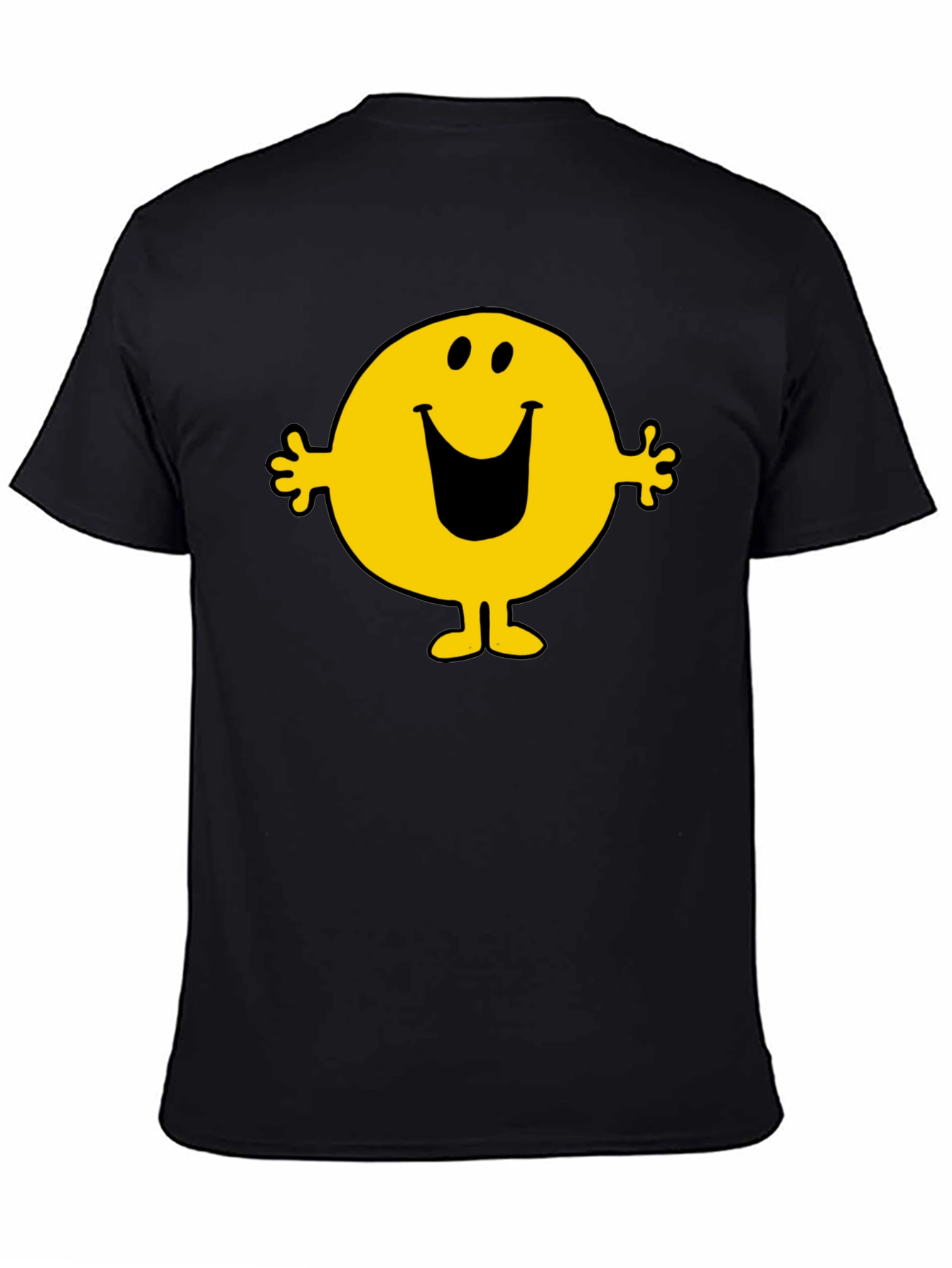 Mr. Happy Graphic Tee - Black Cotton Blend