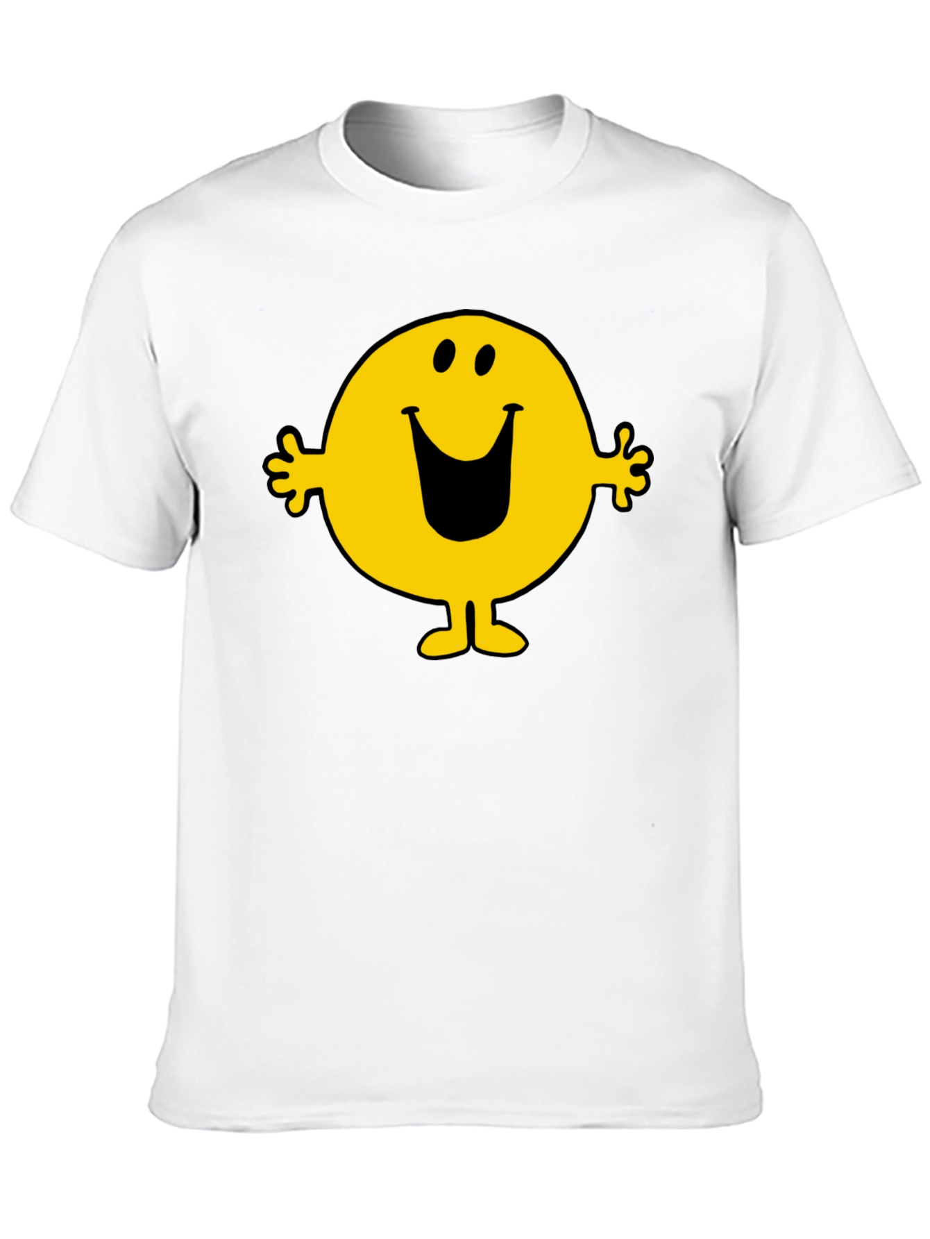 Mr. Happy Graphic Tee - Black Cotton Blend