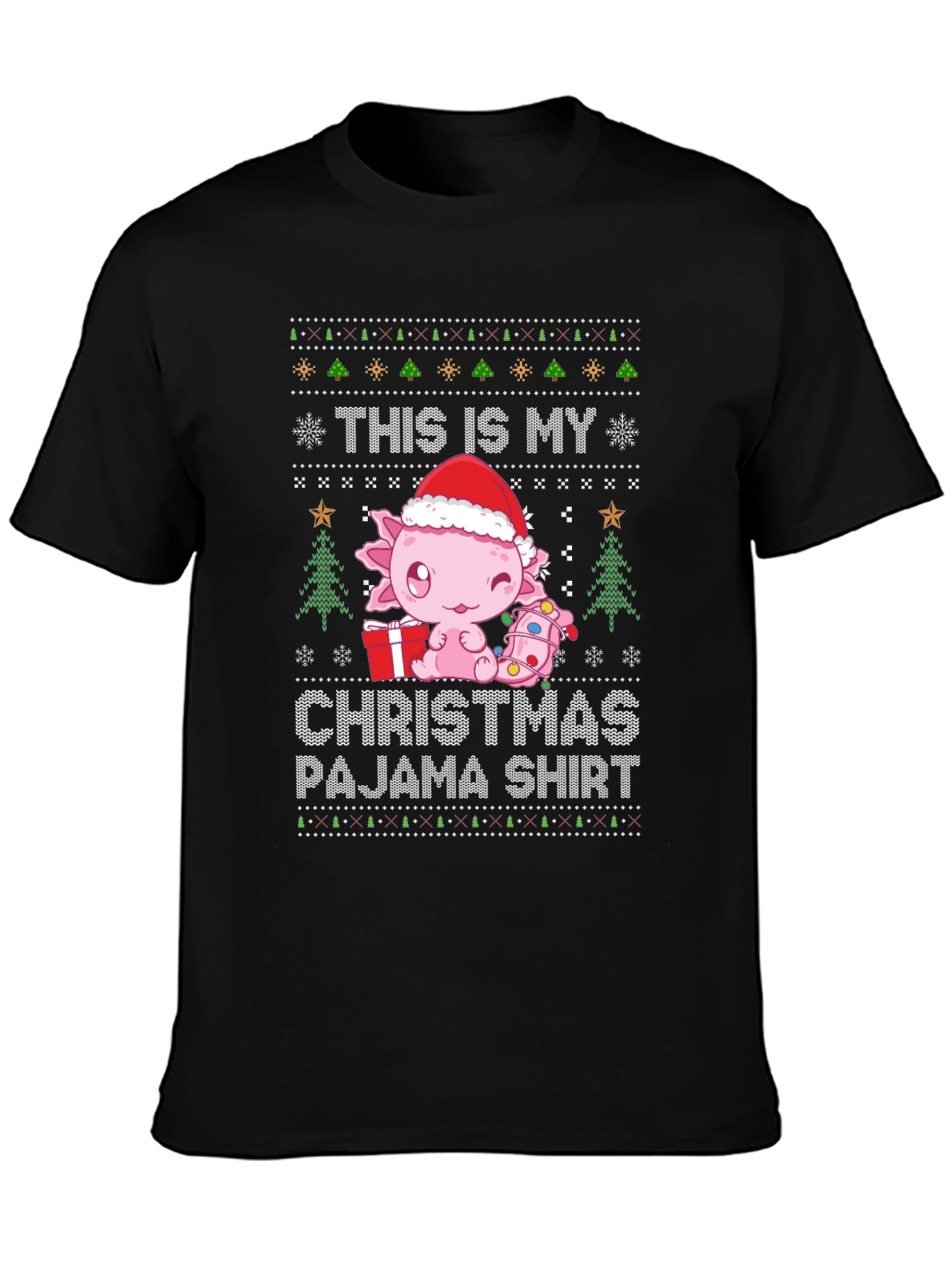 Axolotl Christmas Pajama Shirt