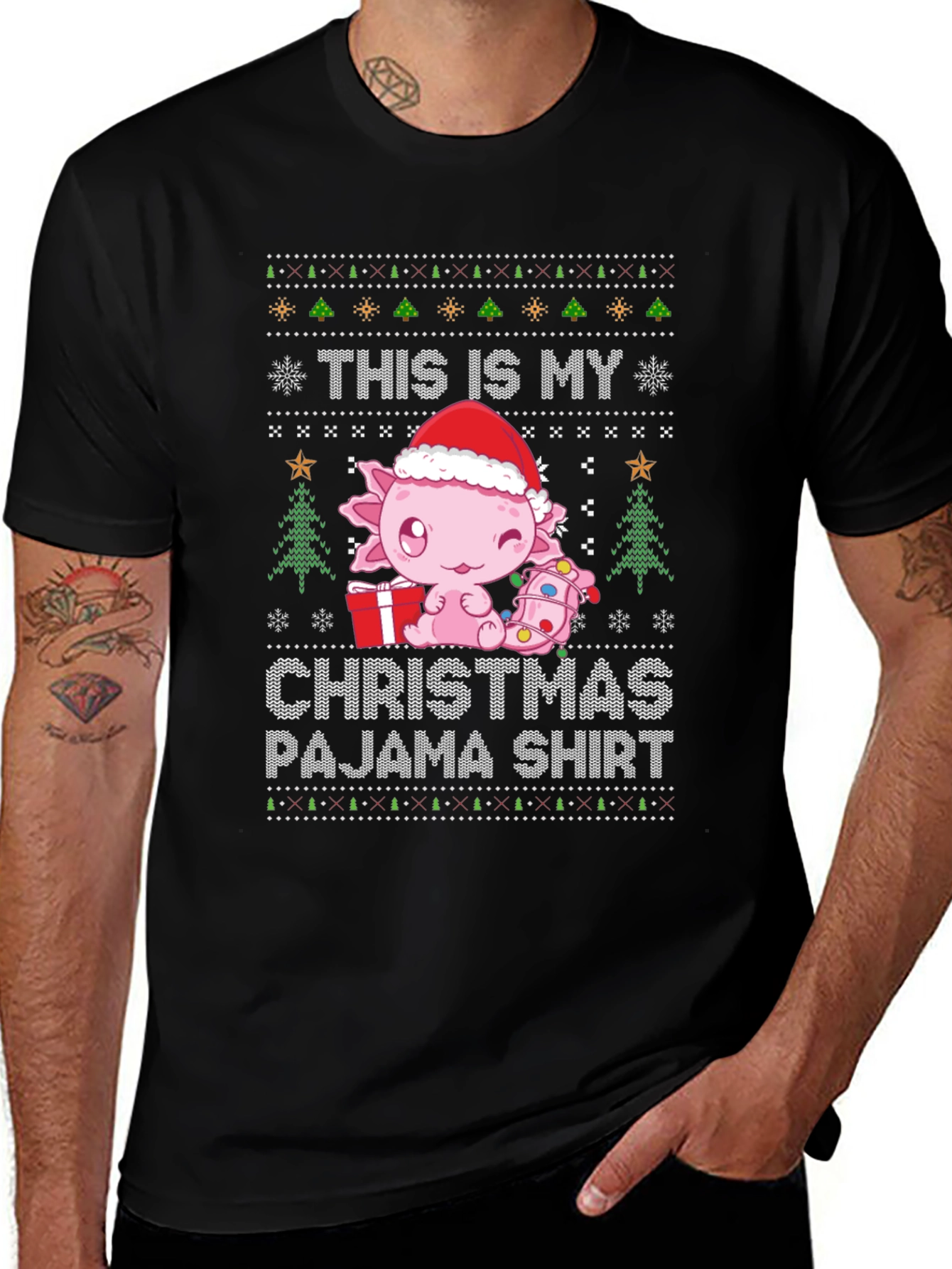Axolotl Christmas Pajama Shirt