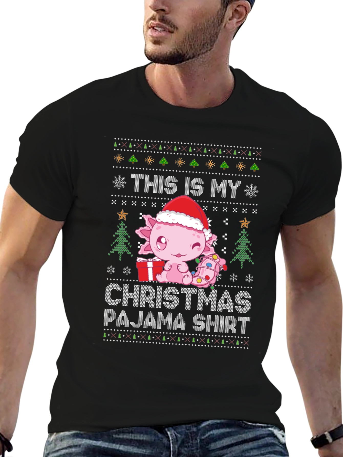 Axolotl Christmas Pajama Shirt