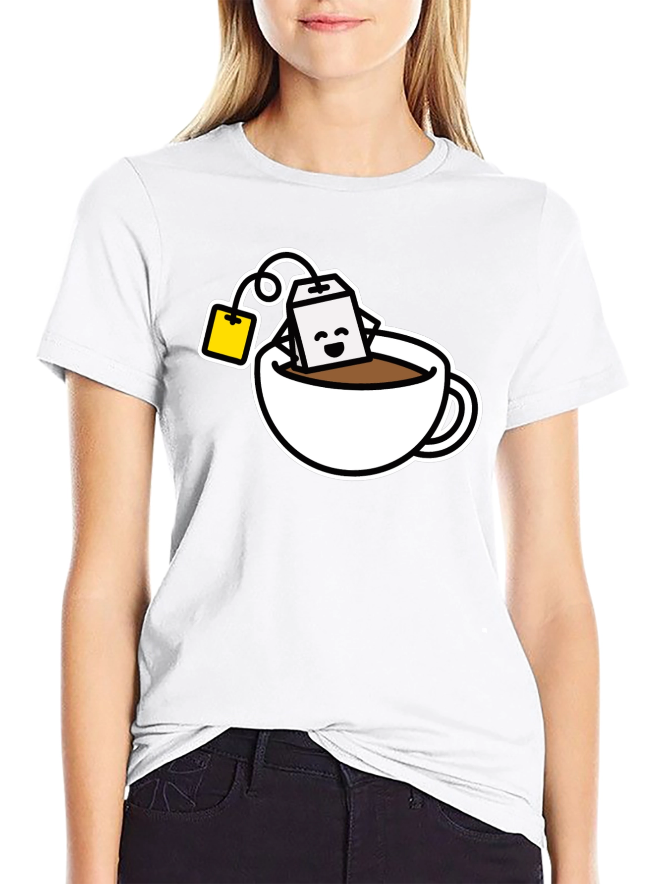 Cute Tea Time T-Shirt - Black