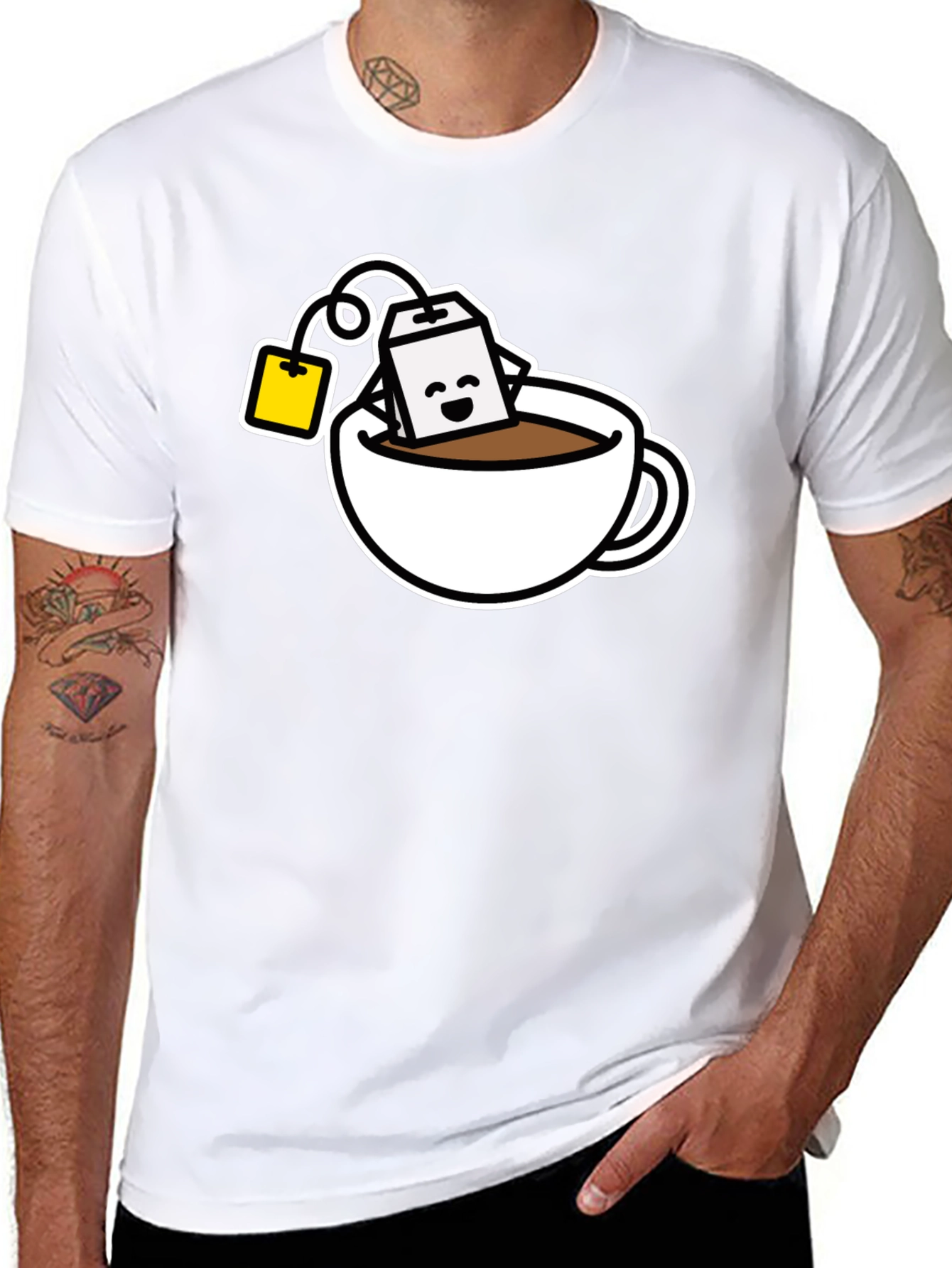 Cute Tea Time T-Shirt - Black