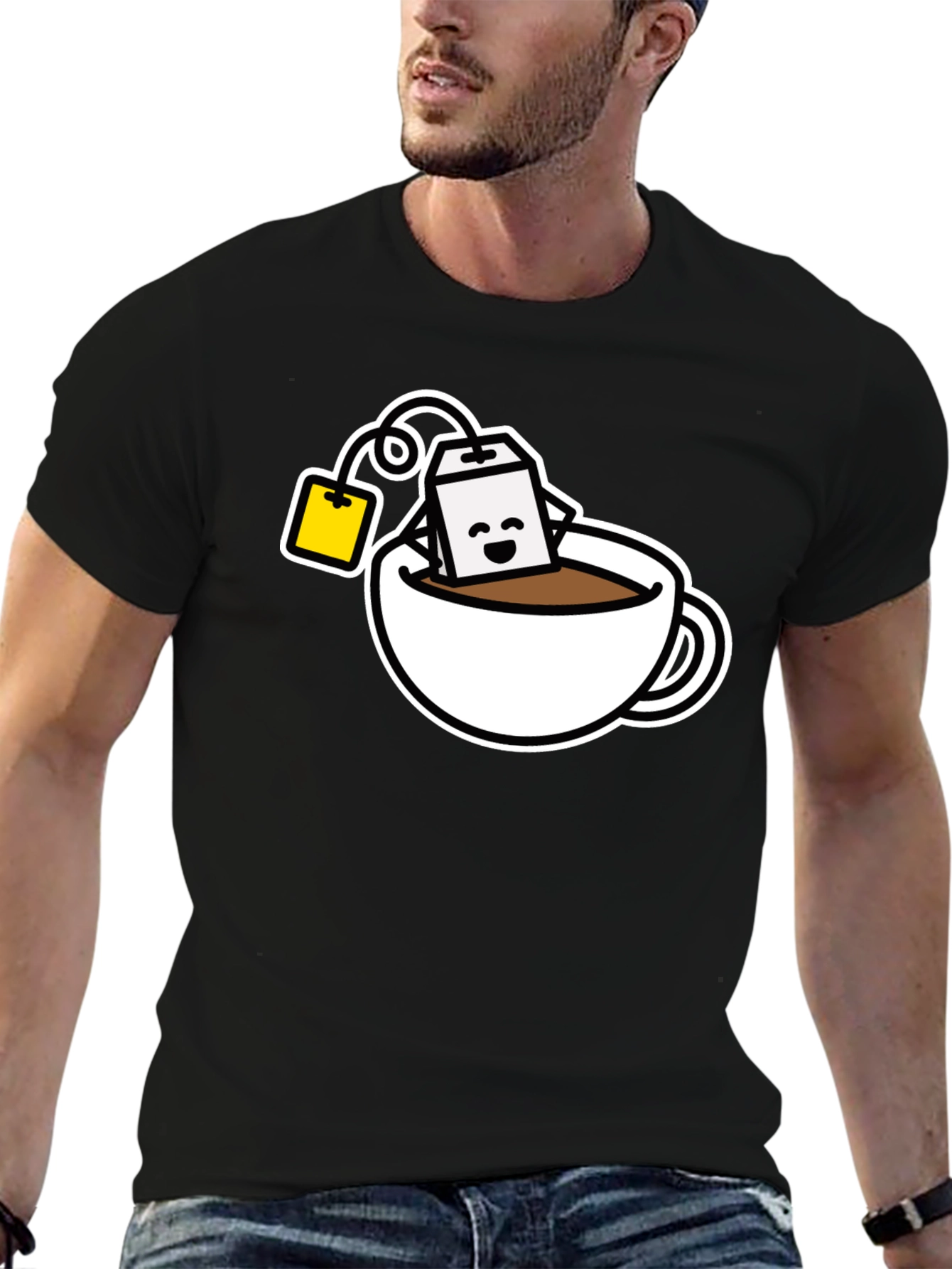 Cute Tea Time T-Shirt - Black