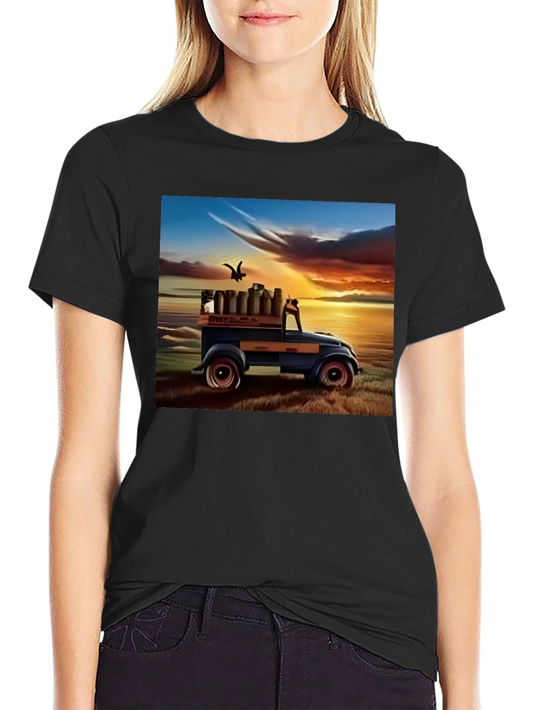 Vintage Truck Sunset Graphic T-Shirt