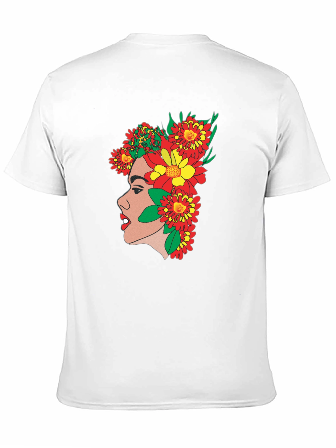 Floral Profile Tee - Artsy Graphic Print T-Shirt