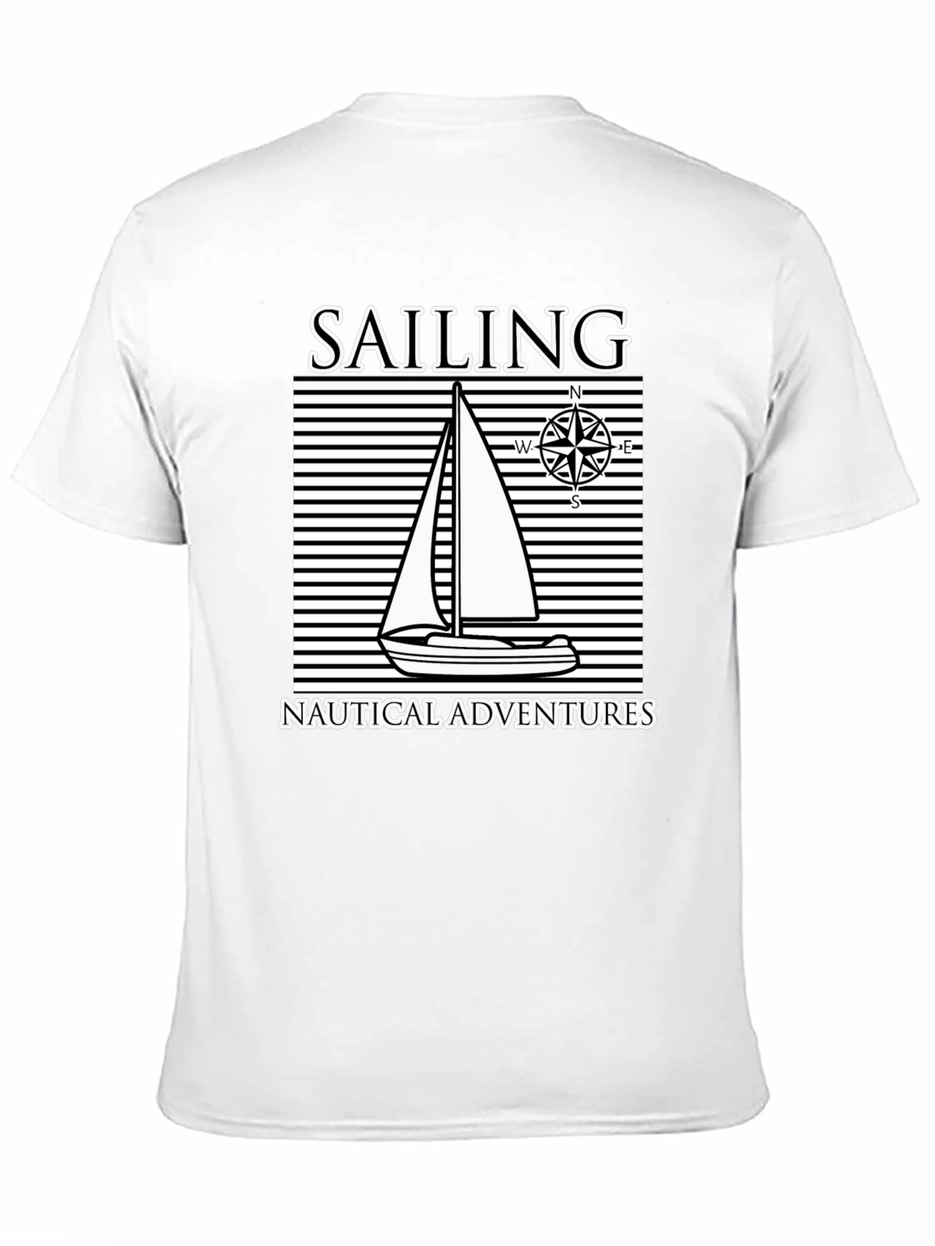 Nautical Sailing Adventure Black T-Shirt