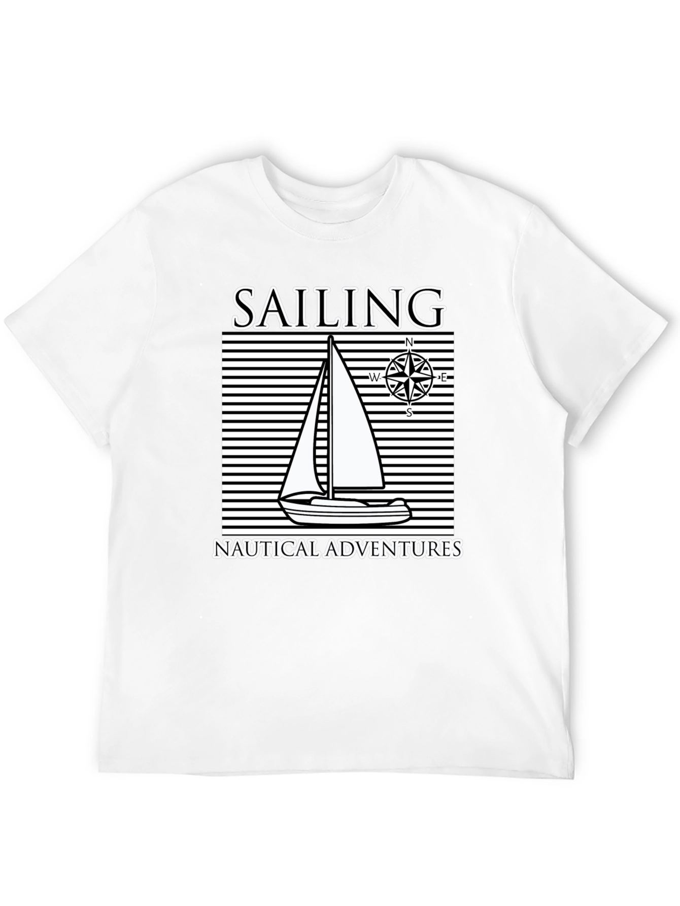 Nautical Sailing Adventure Black T-Shirt