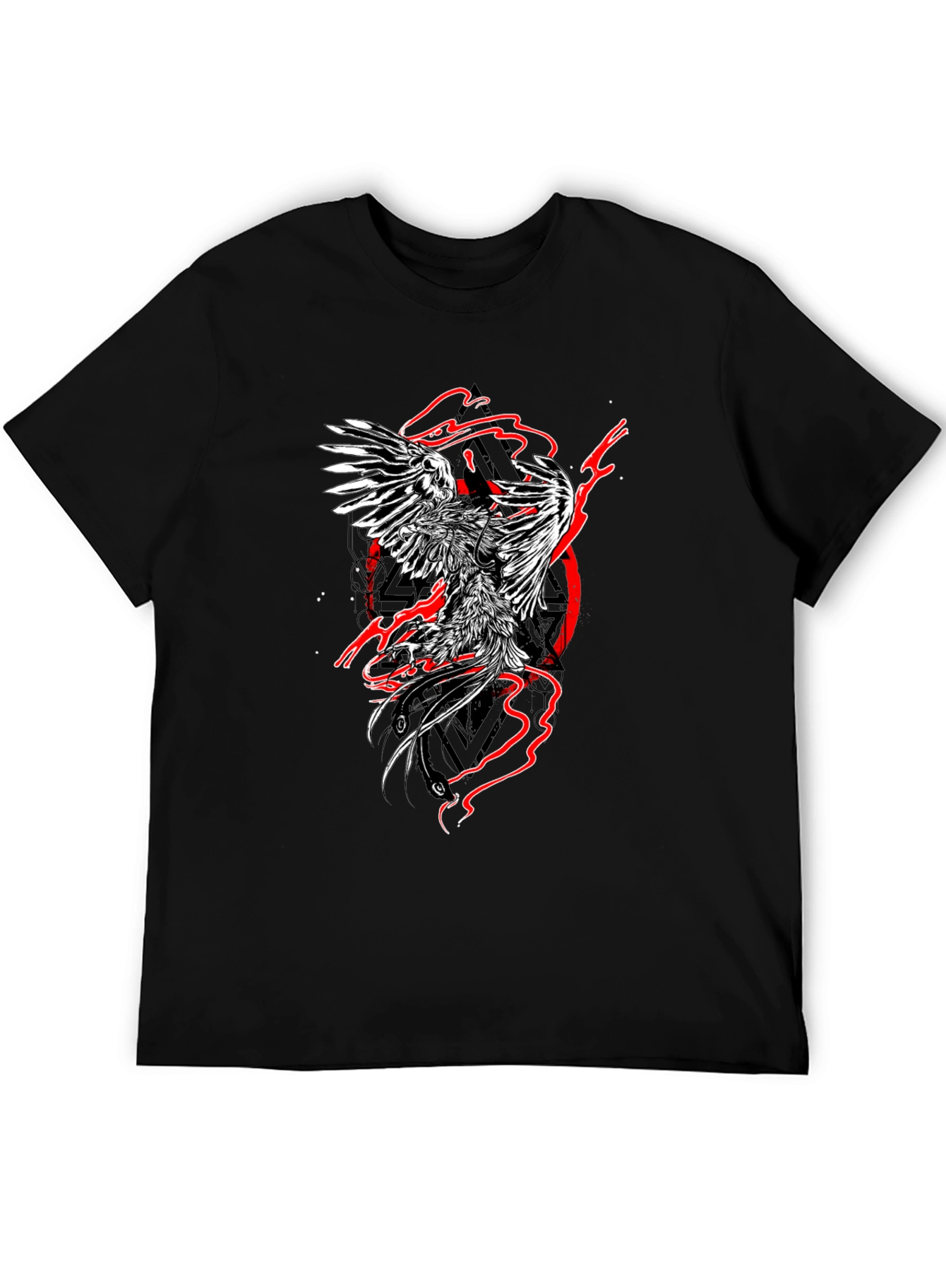 Phoenix Graphic Print Black T-Shirt
