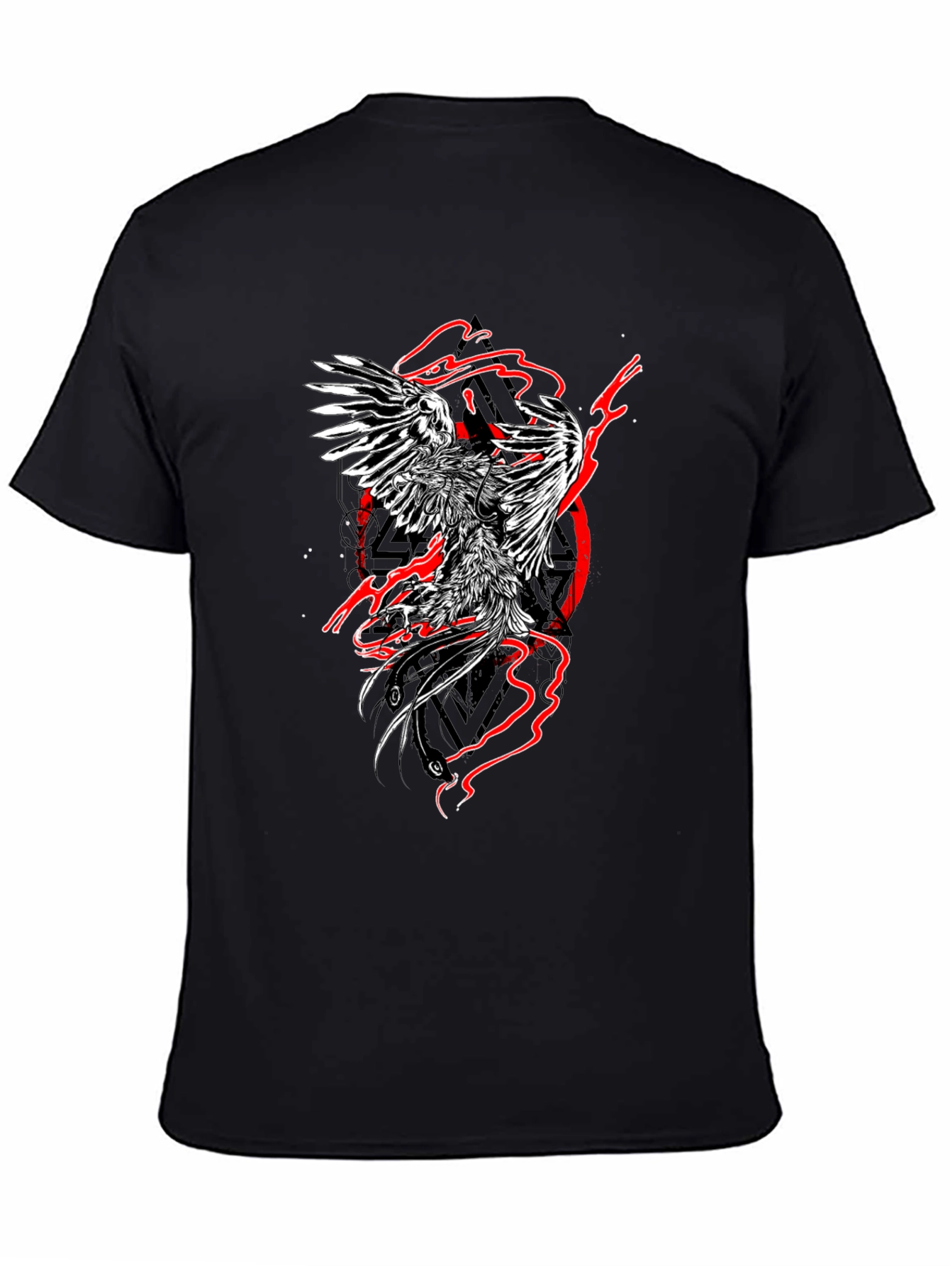 Phoenix Graphic Print Black T-Shirt