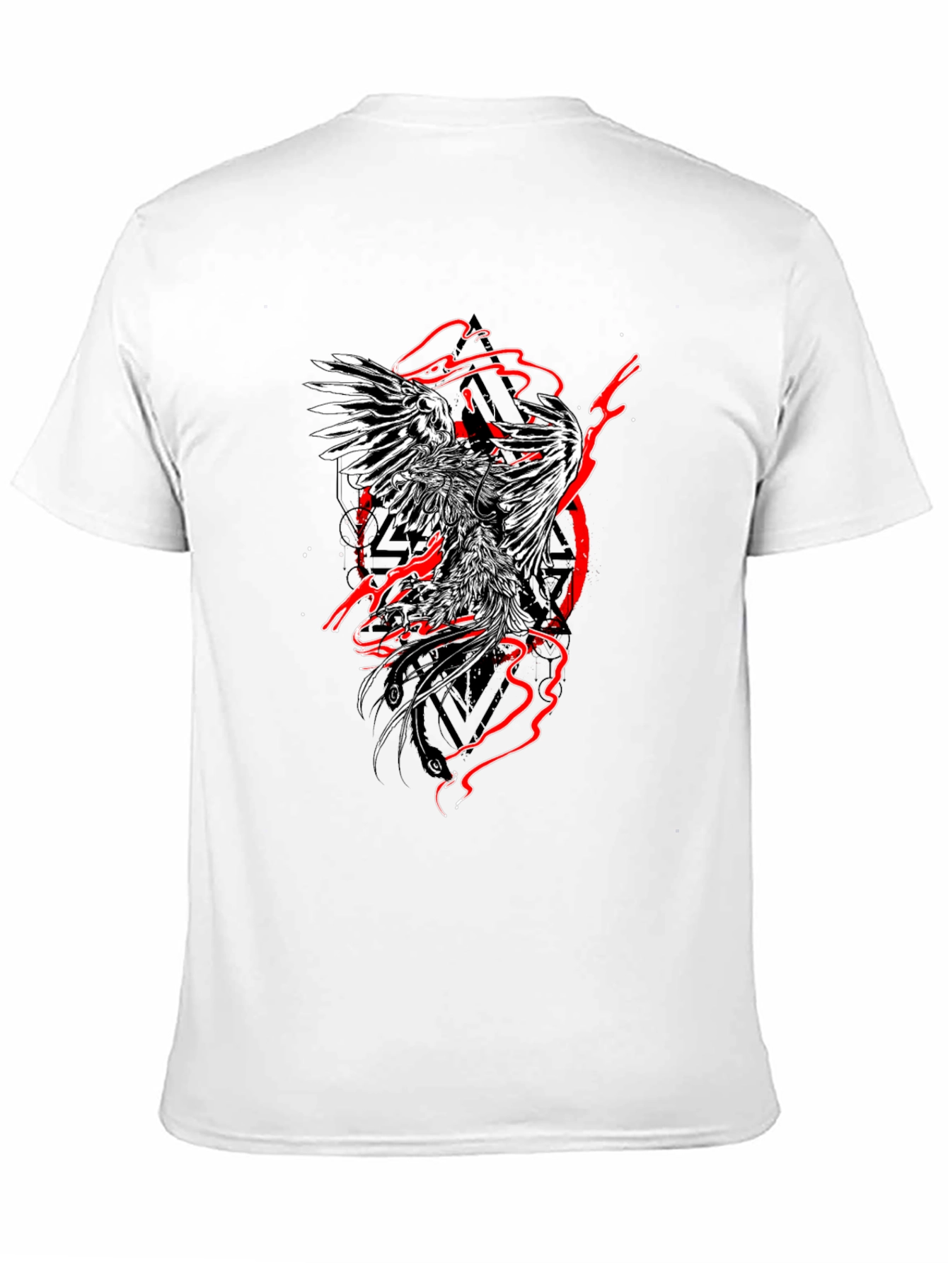 Phoenix Graphic Print Black T-Shirt