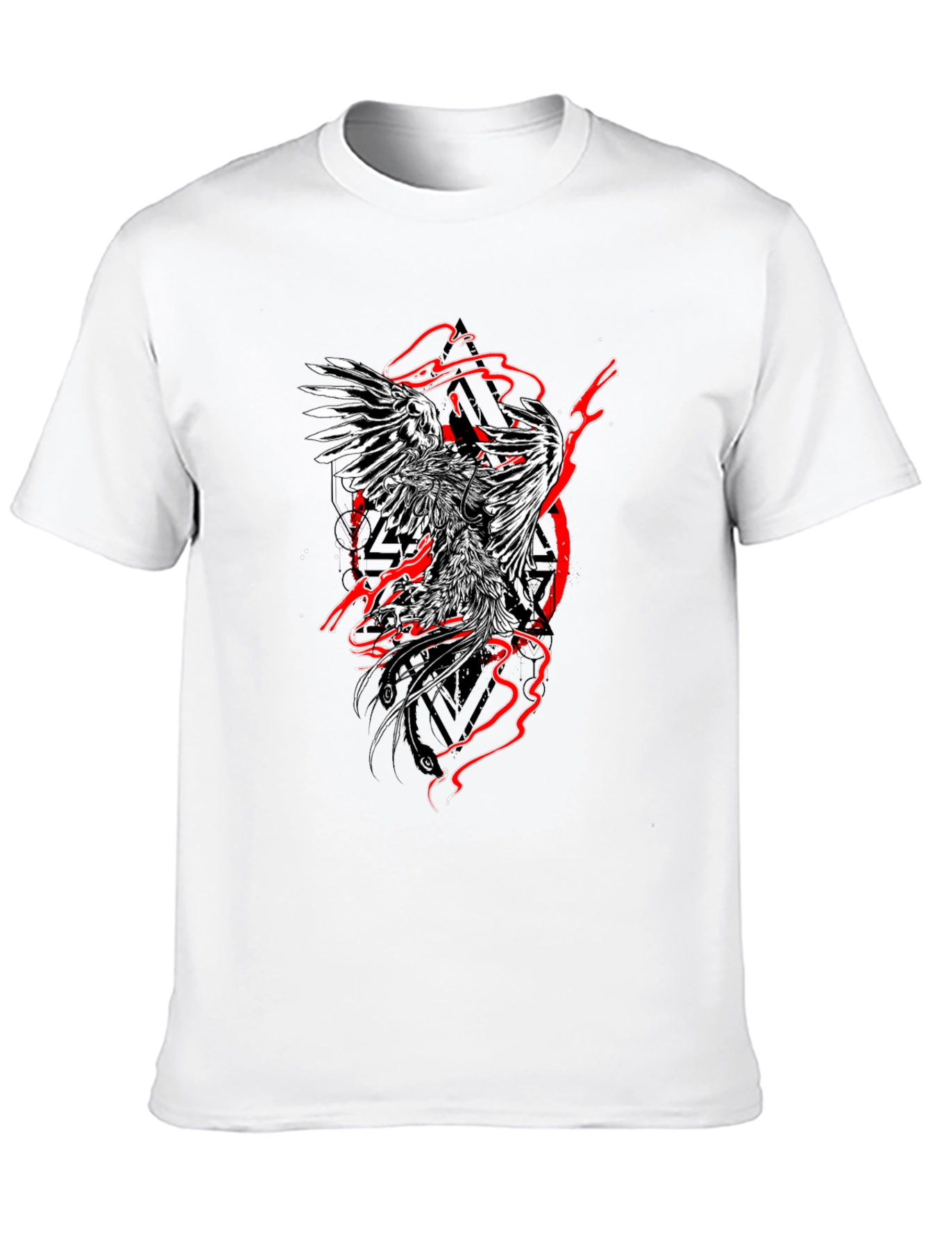 Phoenix Graphic Print Black T-Shirt