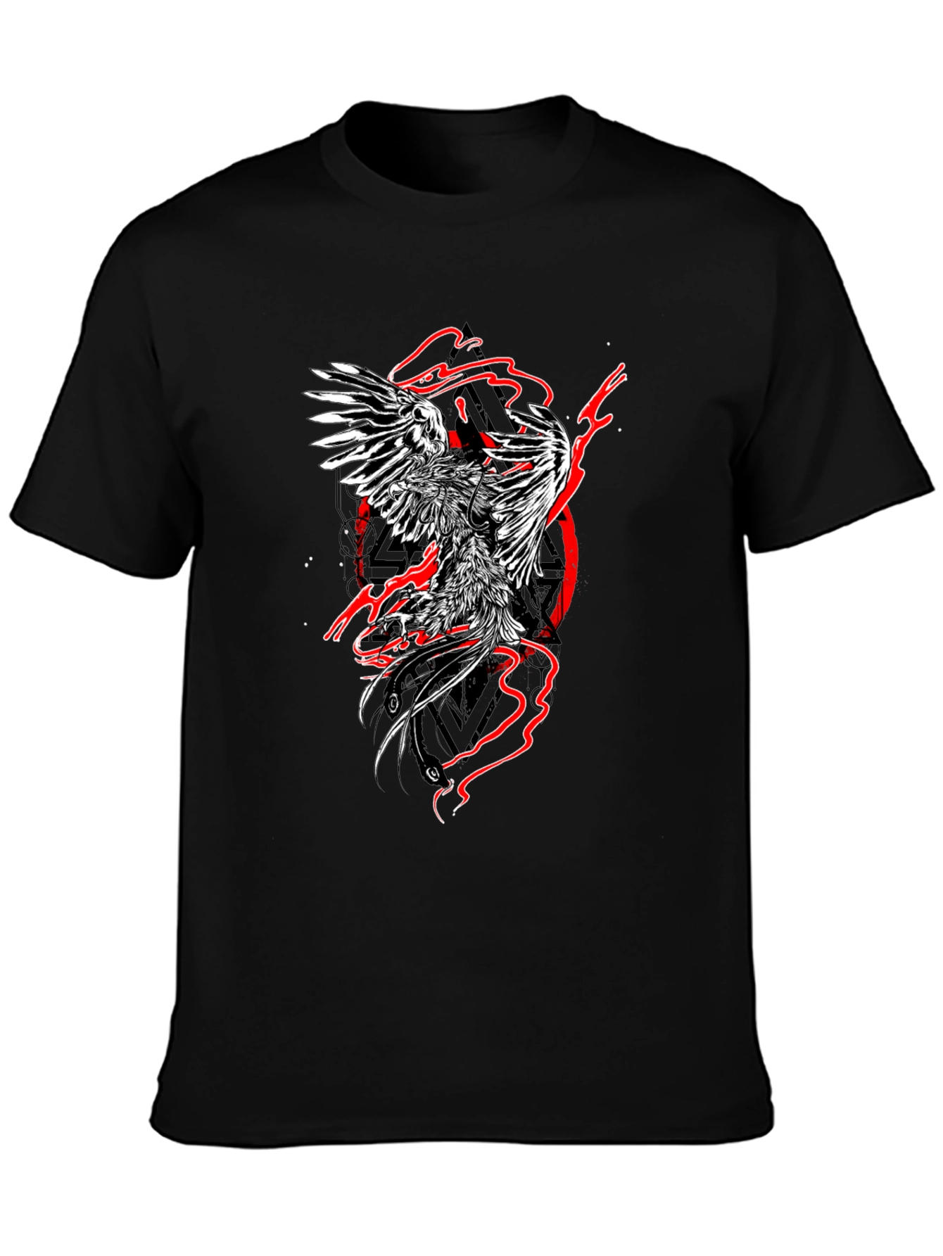 Phoenix Graphic Print Black T-Shirt