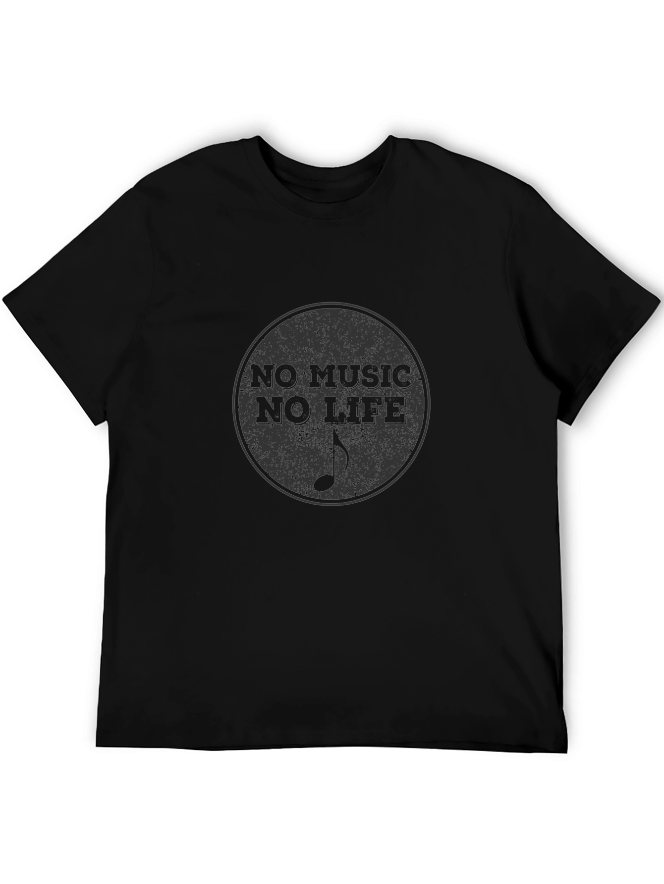 No Music No Life Black T-Shirt