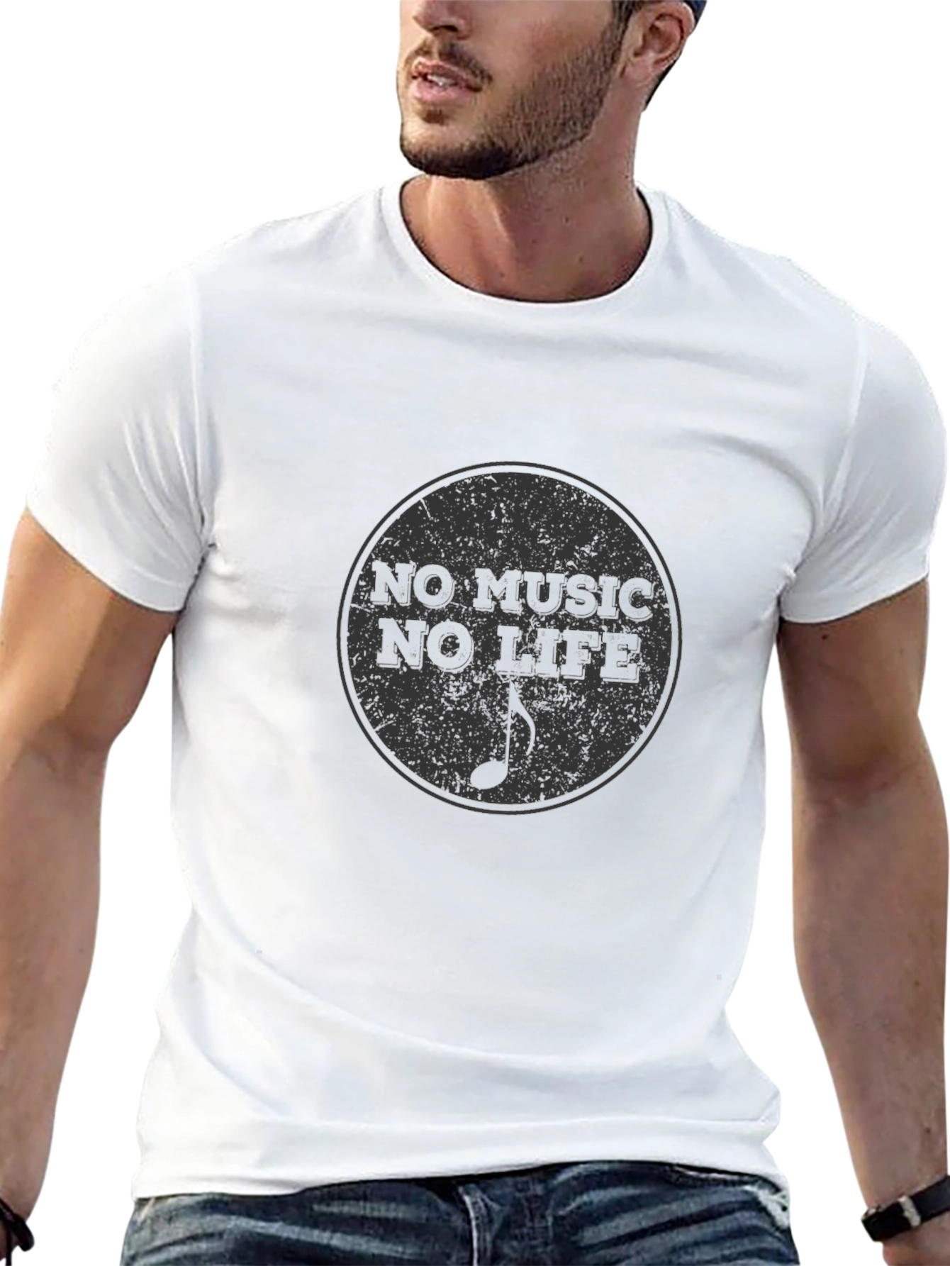 No Music No Life Black T-Shirt