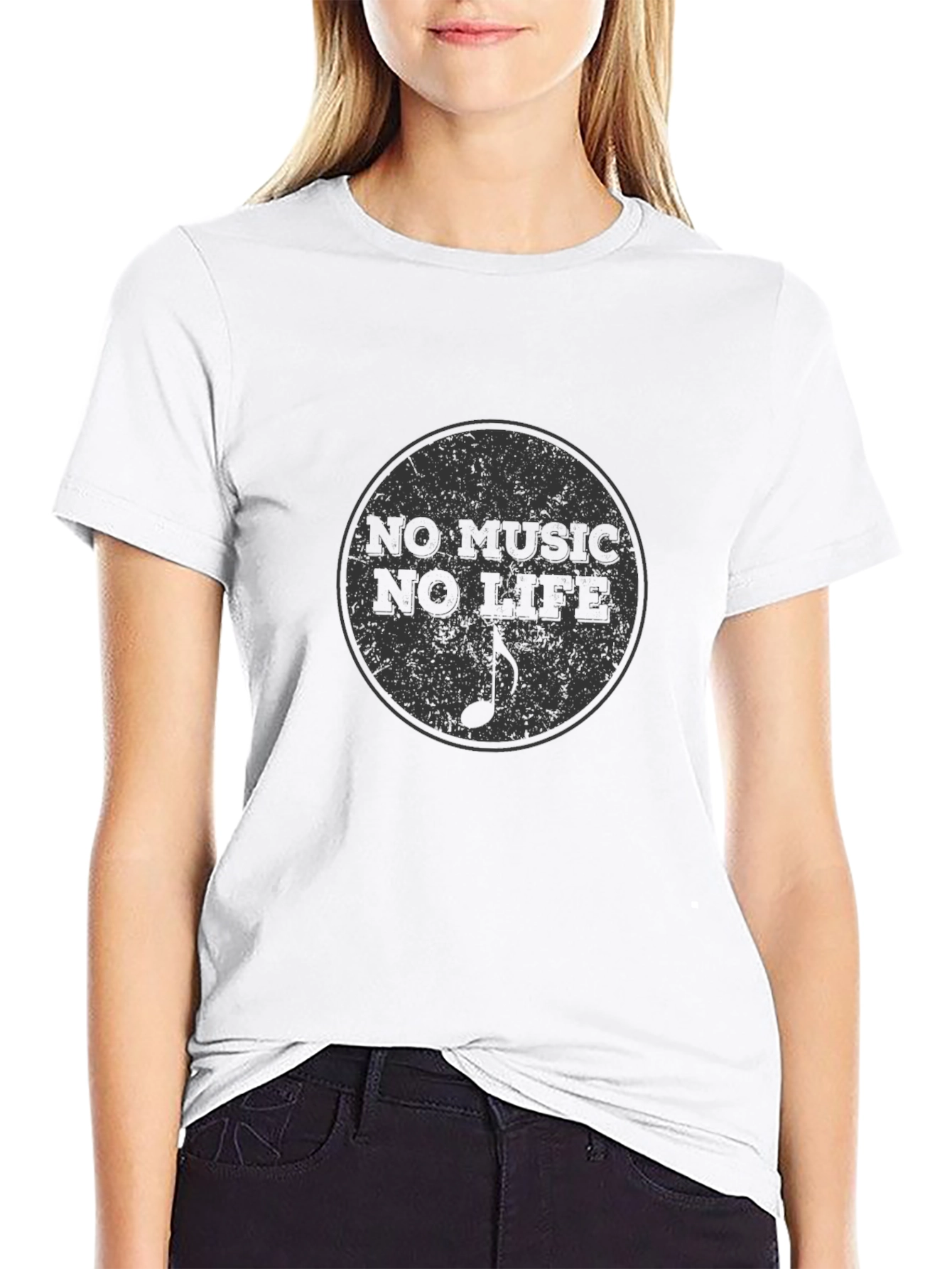 No Music No Life Black T-Shirt