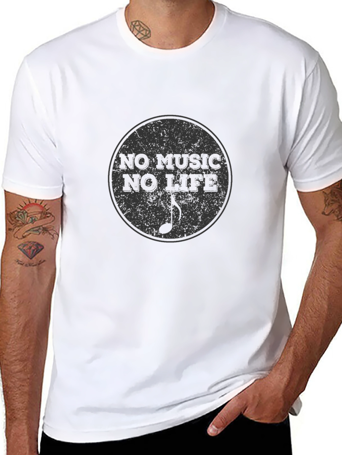 No Music No Life Black T-Shirt