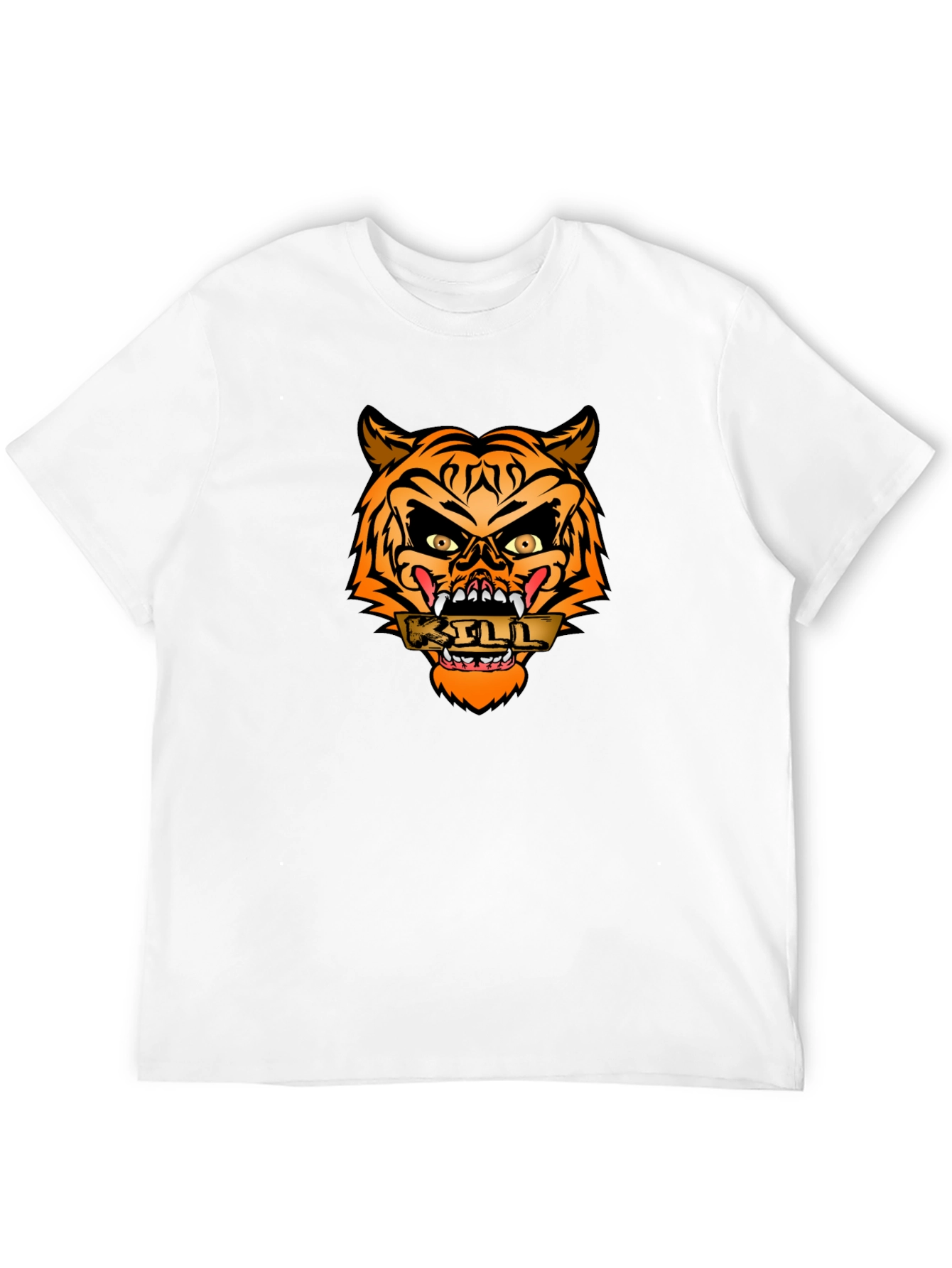 Edgy Tiger Graphic Tee - Mens Black T-Shirt