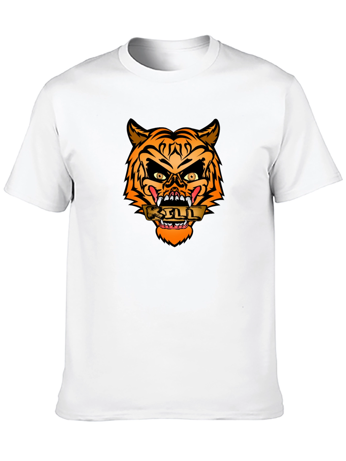 Edgy Tiger Graphic Tee - Mens Black T-Shirt