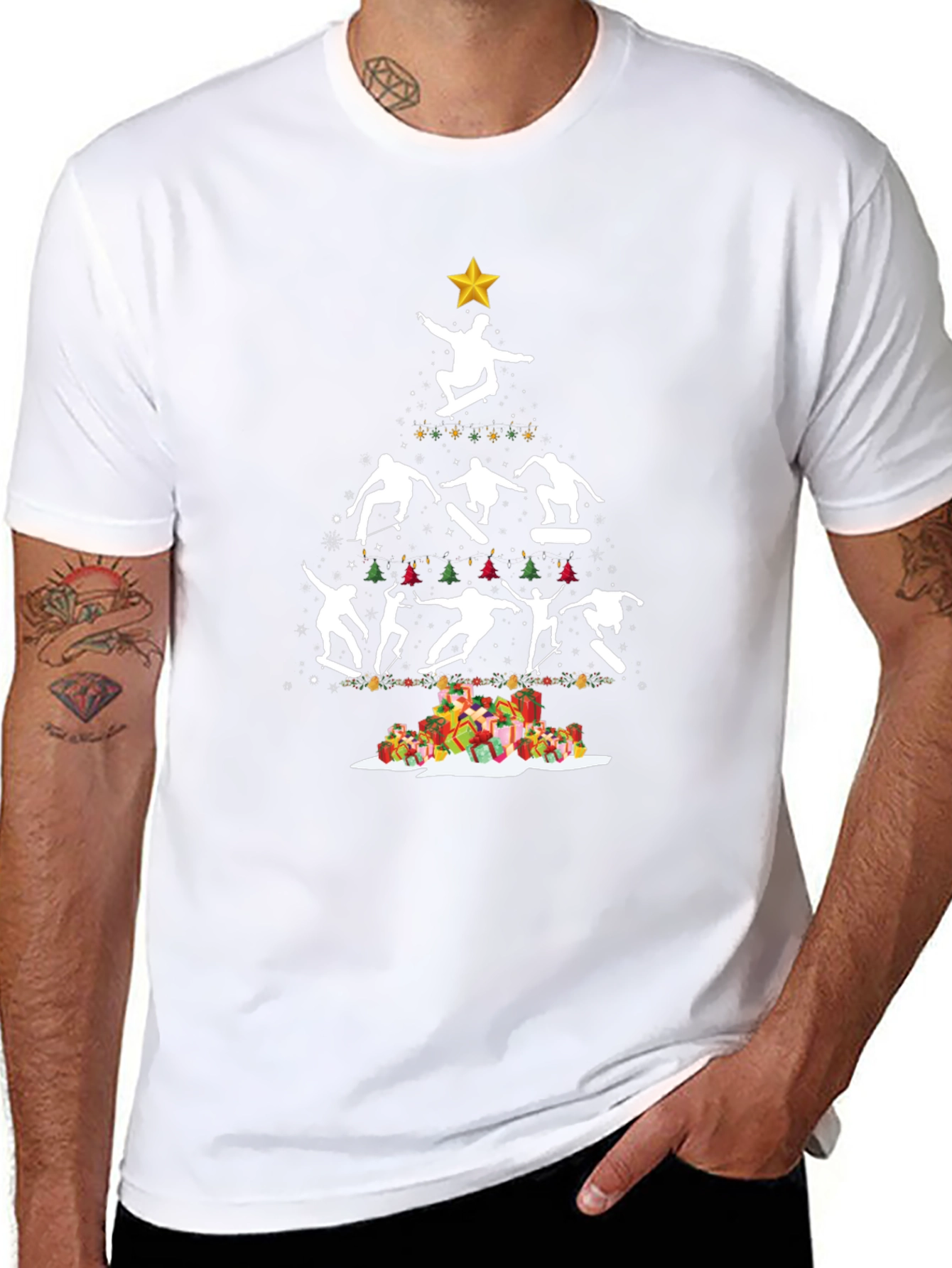 Skateboarding Christmas Tree T-Shirt