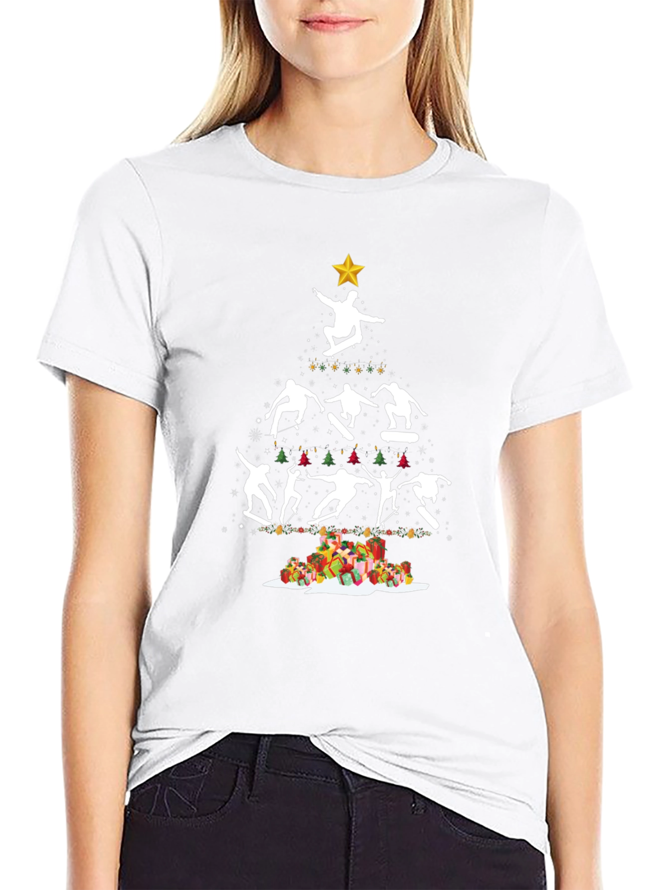 Skateboarding Christmas Tree T-Shirt