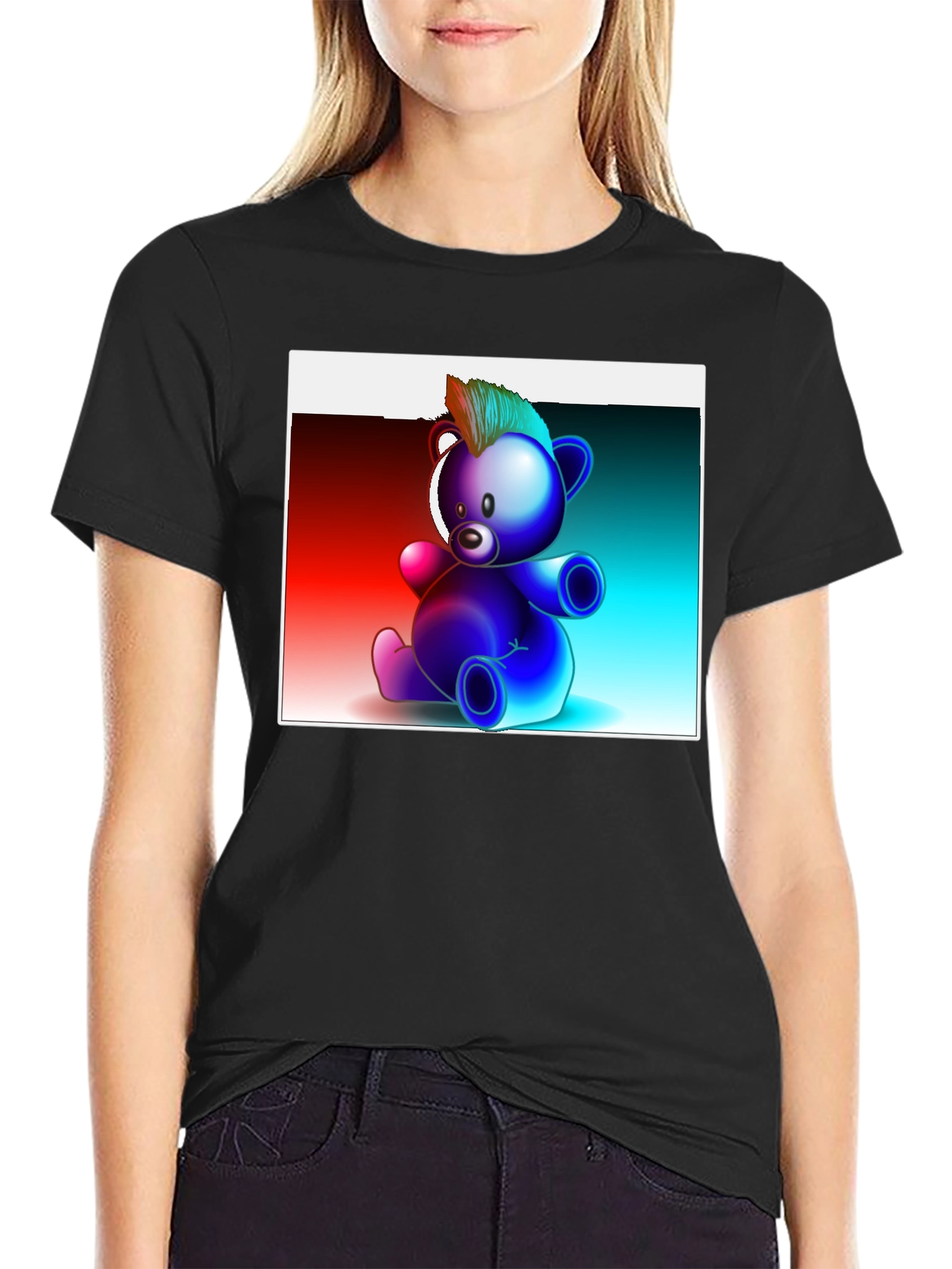 Cool Graphic Bear T-Shirt - Black
