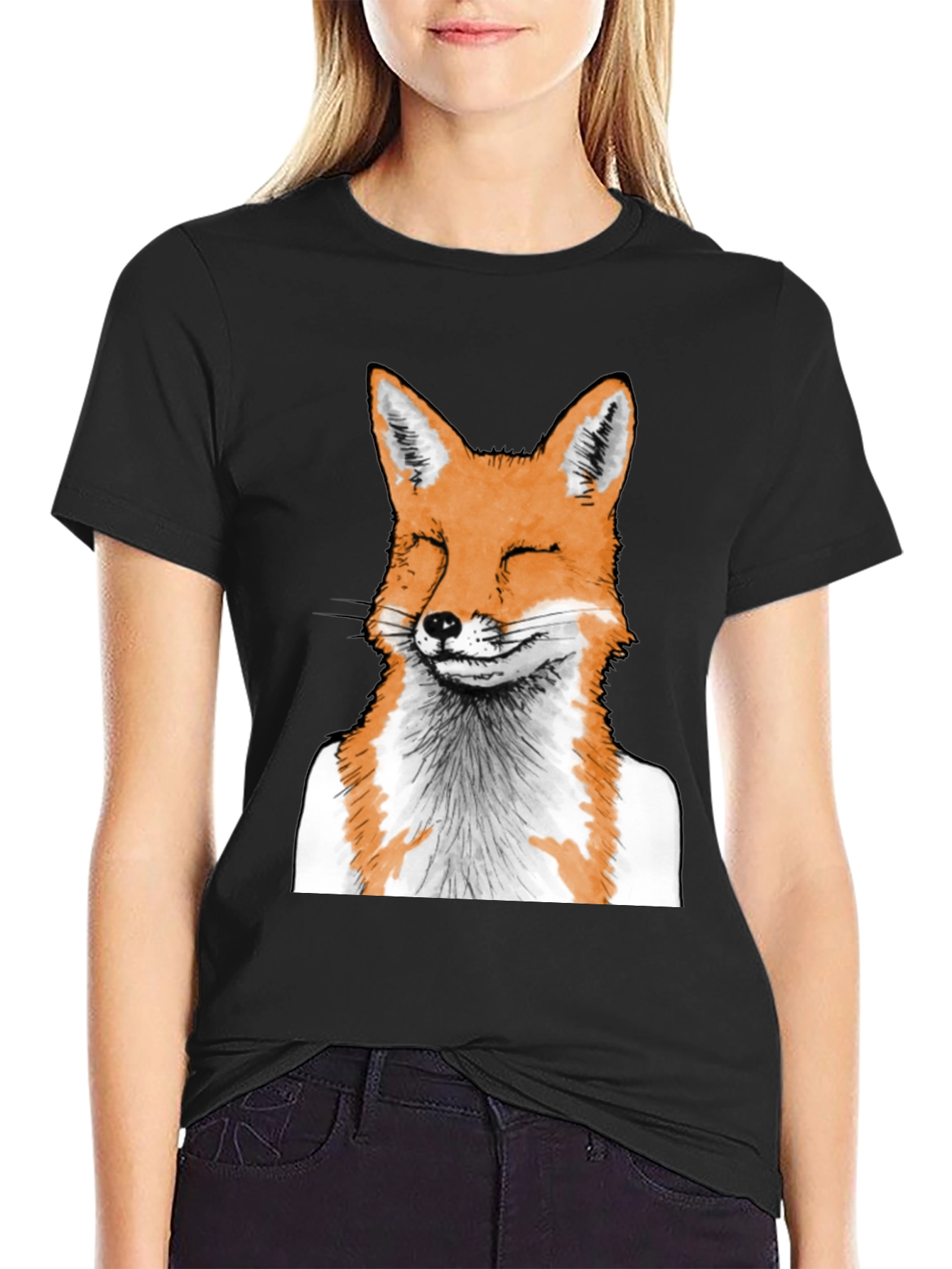 Fox Graphic Tee - Unique Animal Print T-Shirt