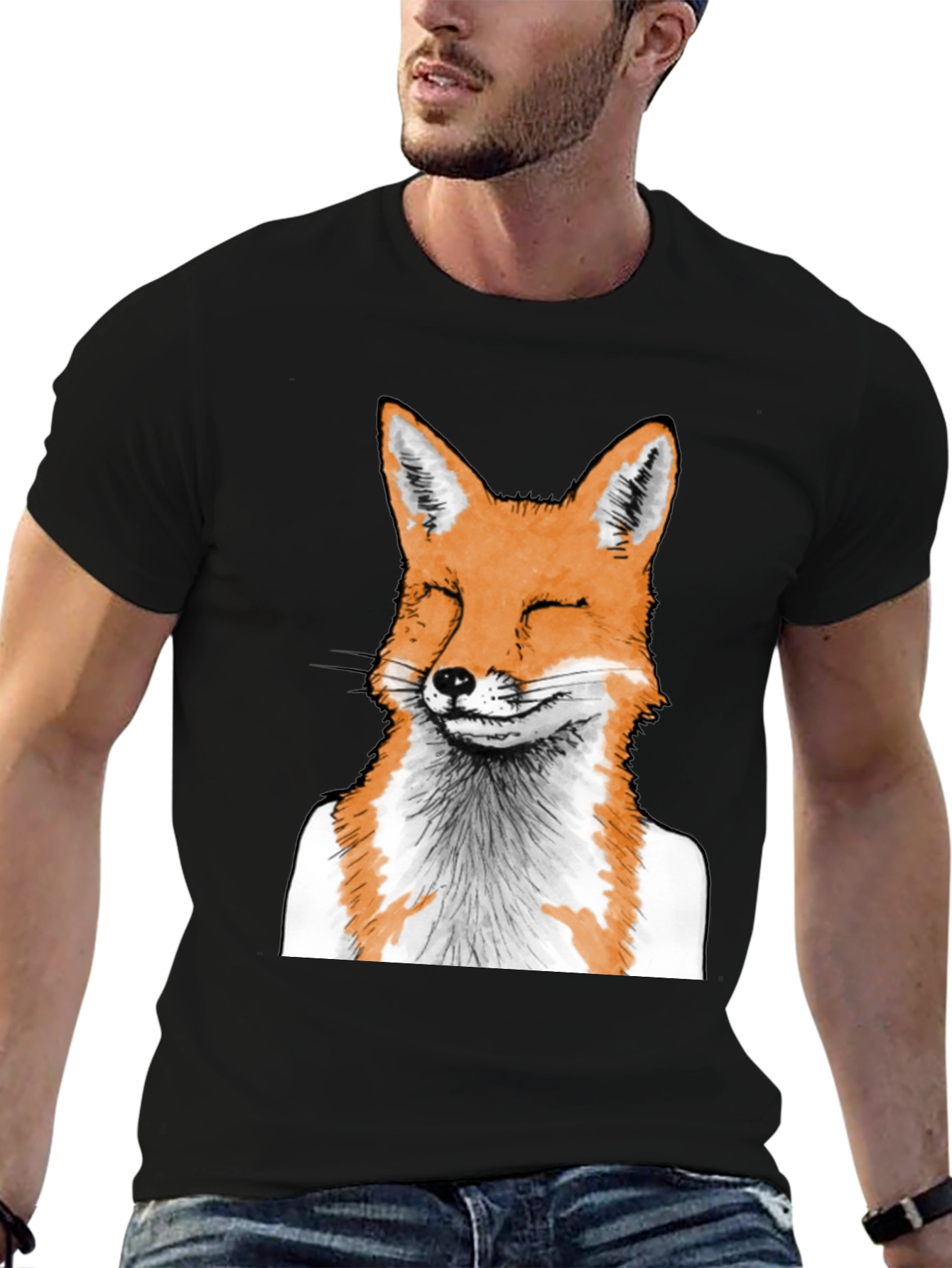 Fox Graphic Tee - Unique Animal Print T-Shirt