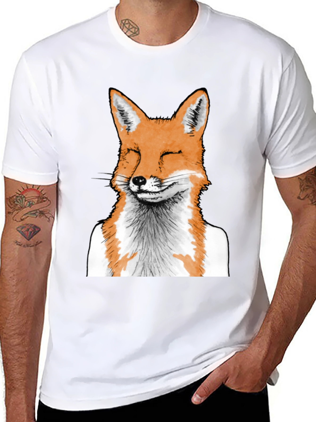 Fox Graphic Tee - Unique Animal Print T-Shirt