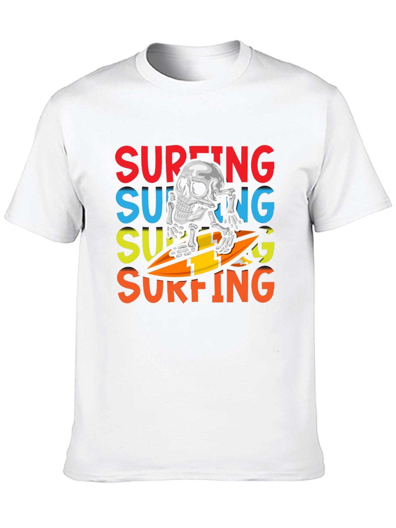 Surfing Skeleton Graphic Tee - Black